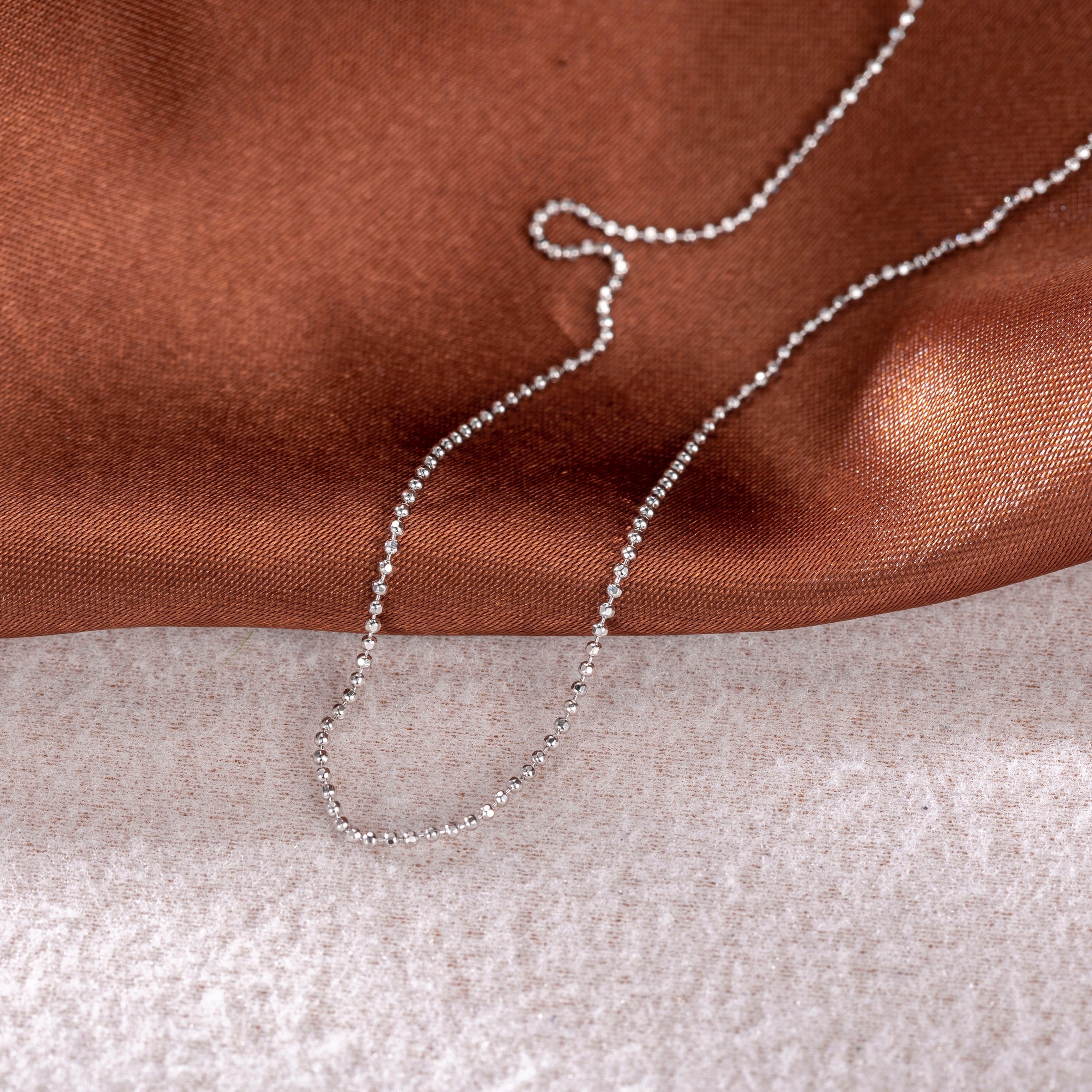 Firetti Silver 925 Bead Chain Necklace Silver 45cm 2