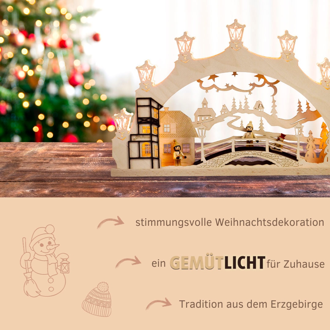 Weigla LED Schwibbogen »Winterkind Erzgebirge, Weihnachtsdeko«, 7-flammig