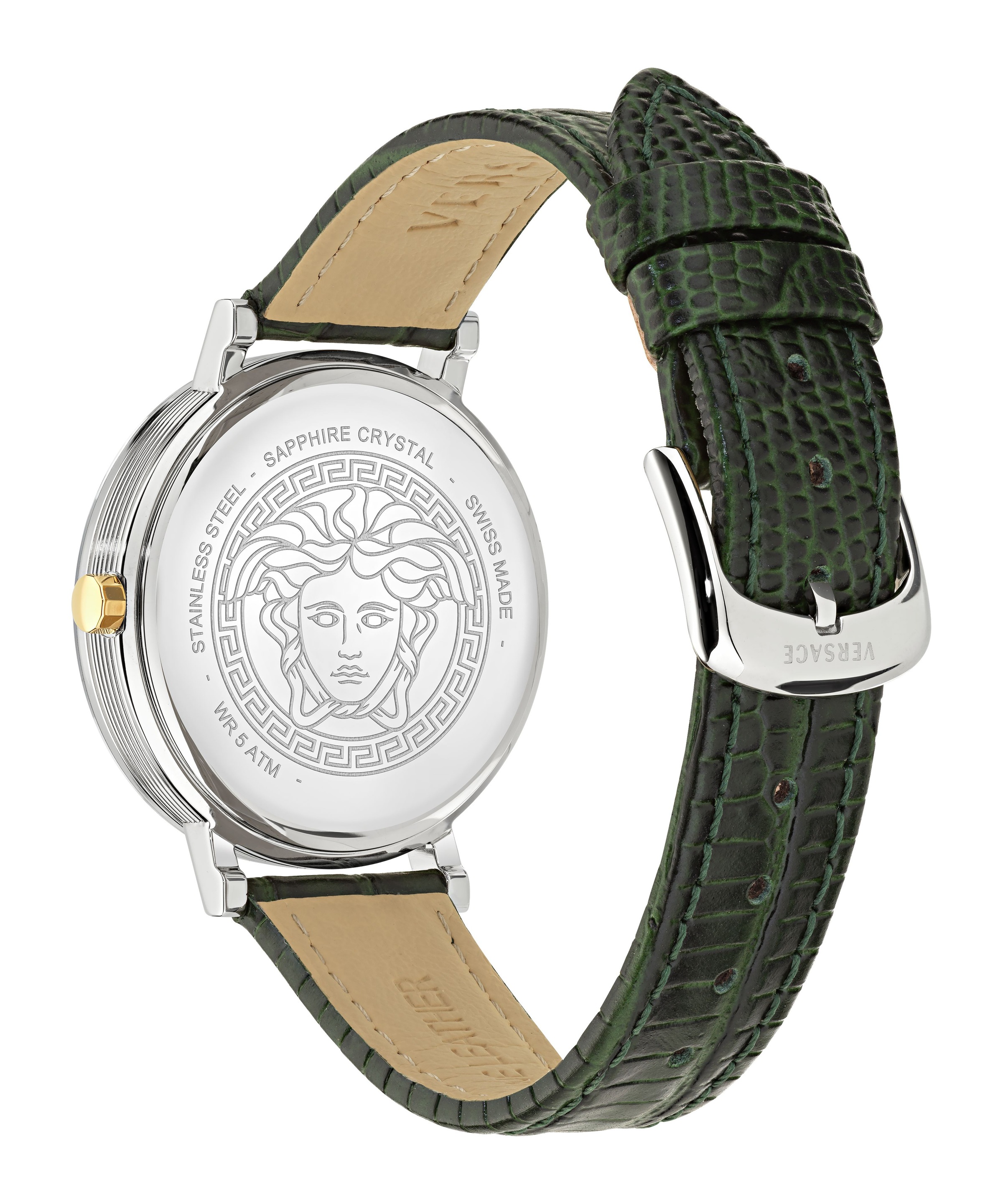 Versace Quarzuhr »V-LIBRA« Armbanduhr, Damenuhr, Swiss Made, Lederarmband, analog