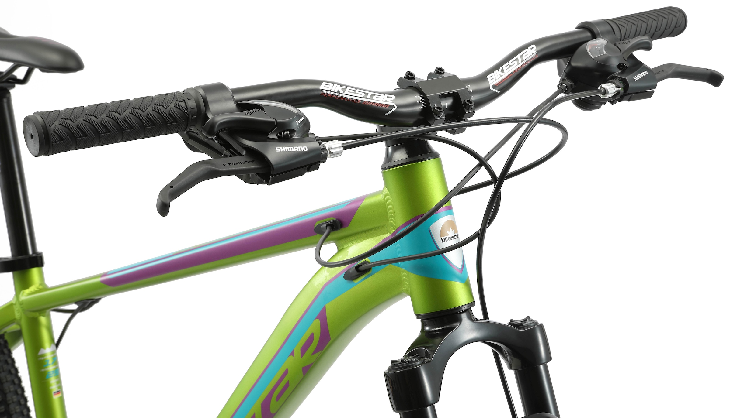 Bikestar Mountainbike, 21 Gang, Shimano, RD-TY300 Schaltwerk, Kettenschaltung, für Damen und Herren, Kettenschaltung