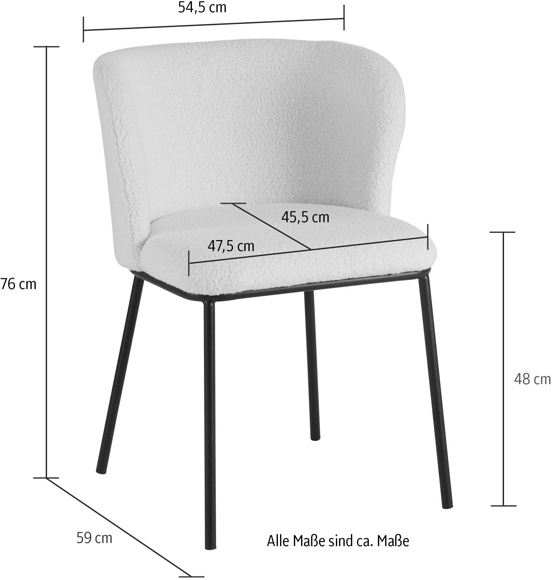 abgerundete (Set), Rückenlehne Bouclé, SalesFever St., | 2 BAUR 4-Fußstuhl,