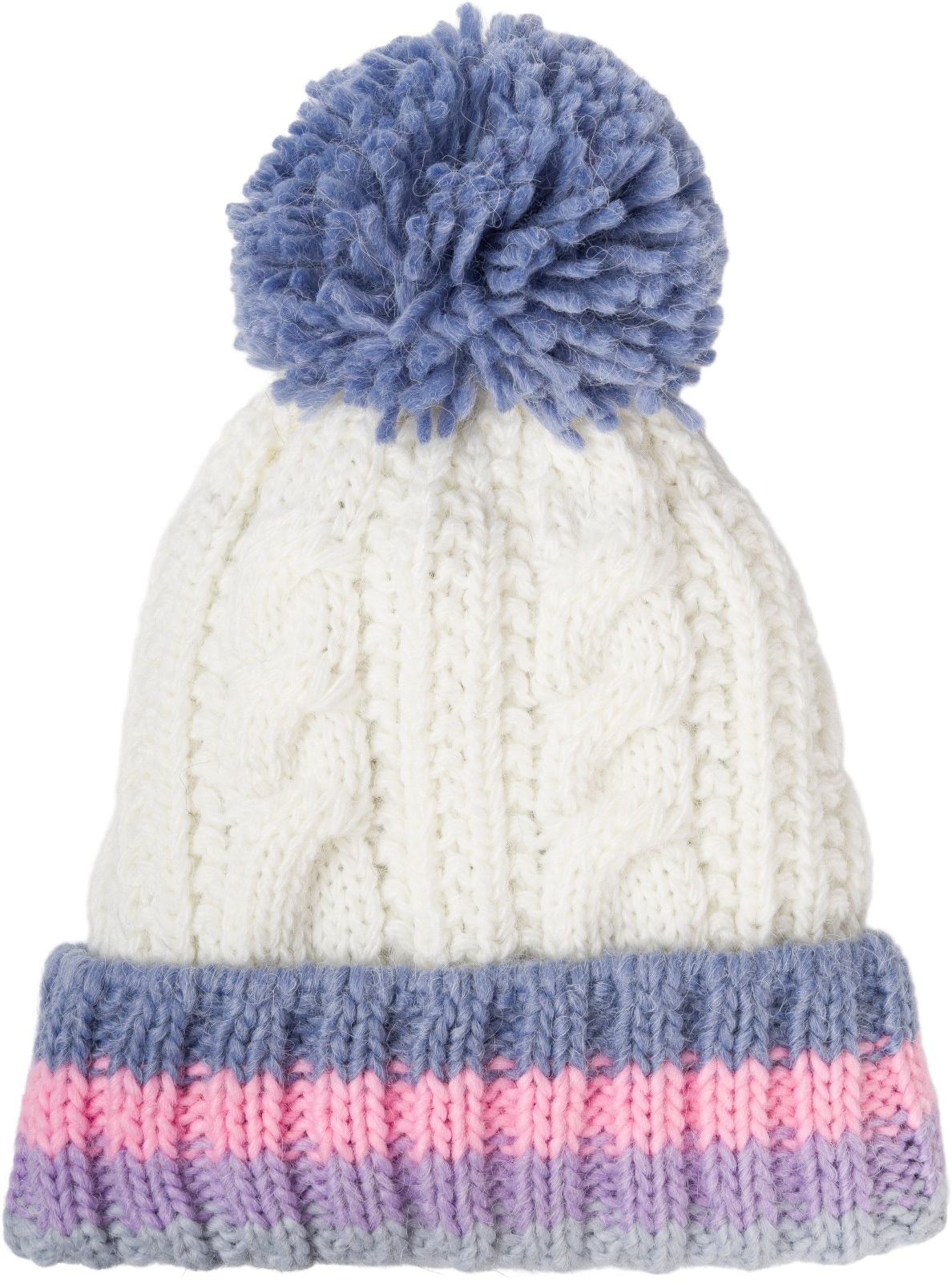 styleBREAKER Strickmütze "Kinder Strick Bommelmütze Zopfmuster" 1 Stk.