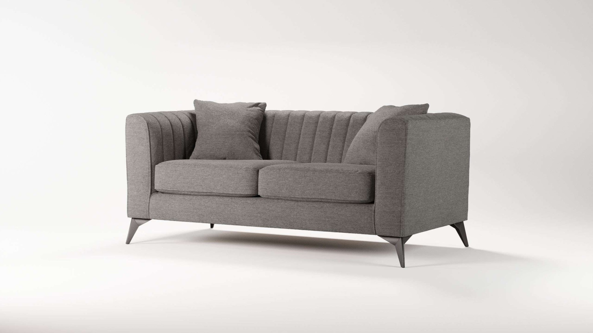 Places of Style 2-Sitzer »MATTHEW elegantes Designsofa, Maße B/T/H: 170/86/74 cm«, Steppung im Rücken, lose Sitzkissen, incl. Zierkissen