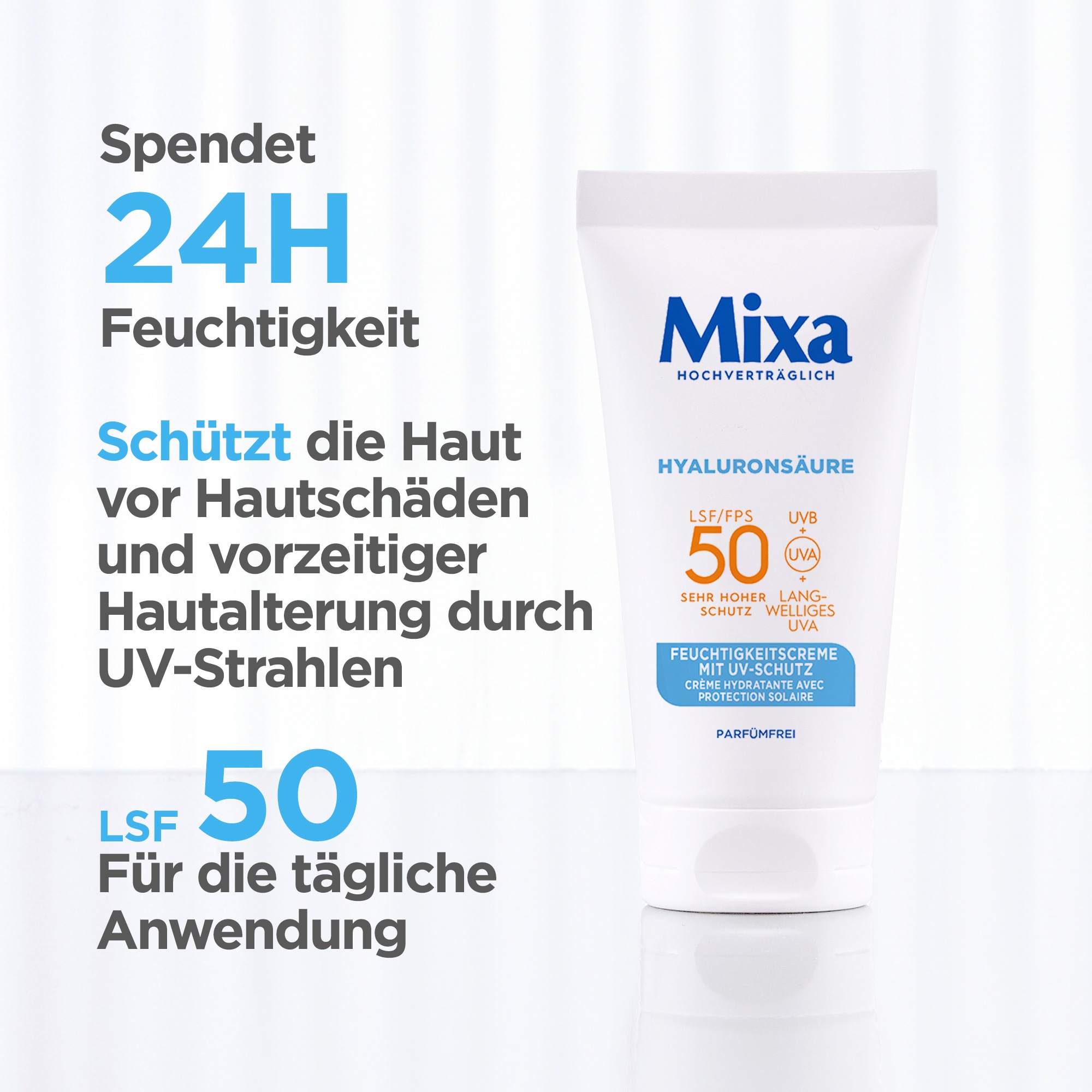 Mixa Feuchtigkeitscreme »Mixa Feuchtigkeitscreme UV-Schutz«, mit hoher Wirksamkeit