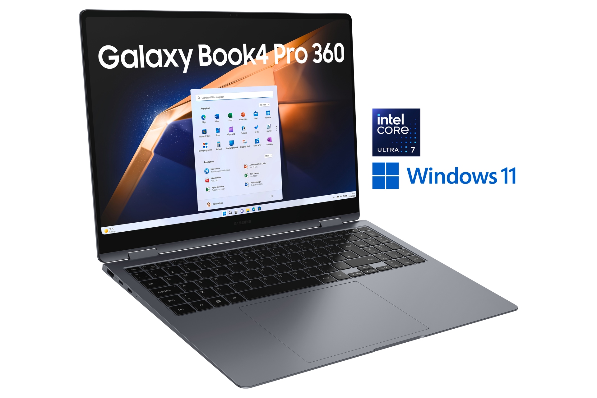 Samsung Convertible Notebook »NP960Q Galaxy Book4 Pro 360 16''«, 40,6 cm, / 16 Zoll, Intel, Core Ultra 7, 1024 GB SSD, Intel Core Ultra 7 Prozessor, 16 GB RAM & 1 TB SSD