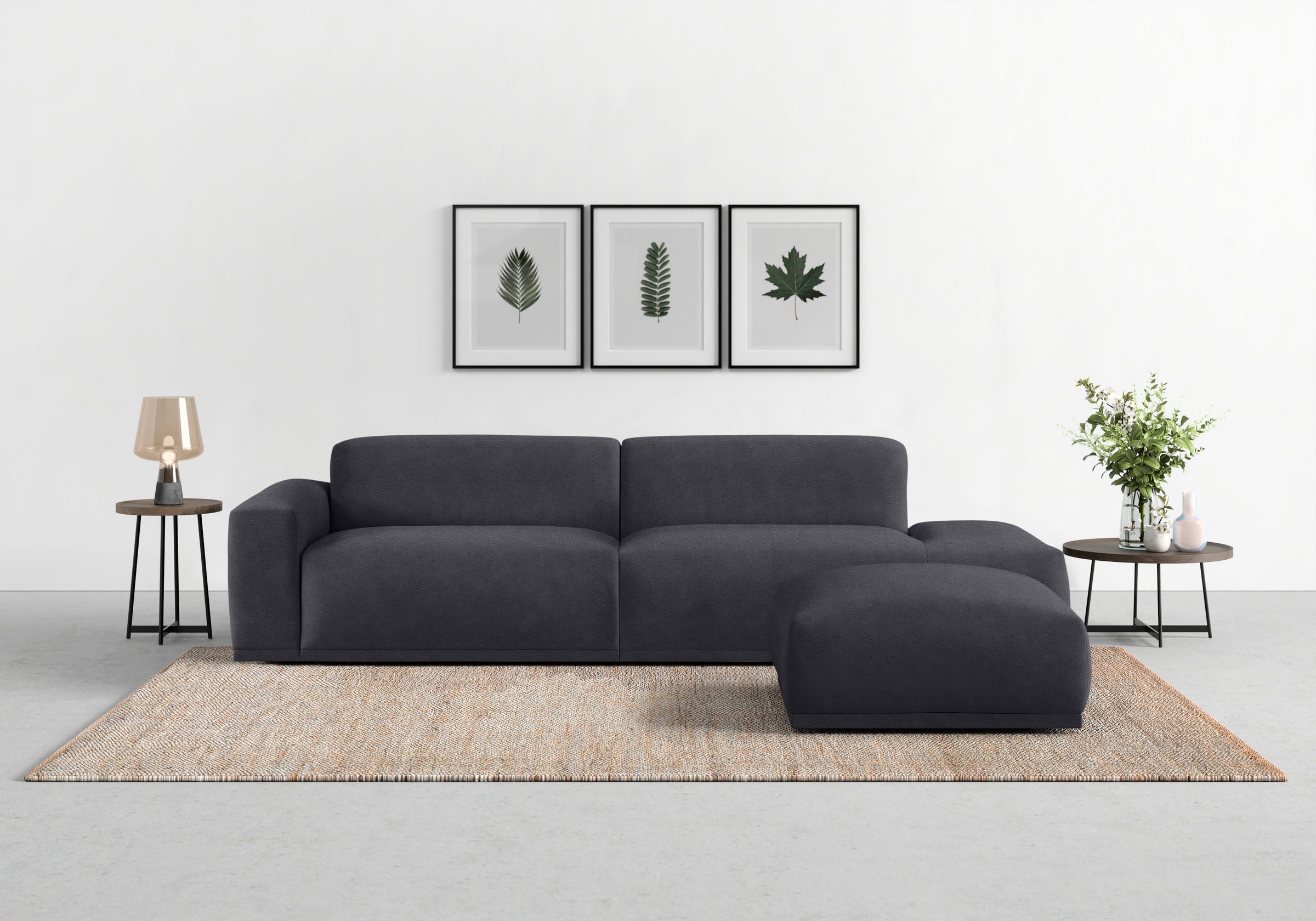 TRENDMANUFAKTUR Big-Sofa »Braga, mit hochwertigem Kaltschaum, Megasofa, in Cord erhältlich«, modernes Big-Sofa, Couch mit hohem Sitzkomfort, 277/72/107 cm (B/H/T)