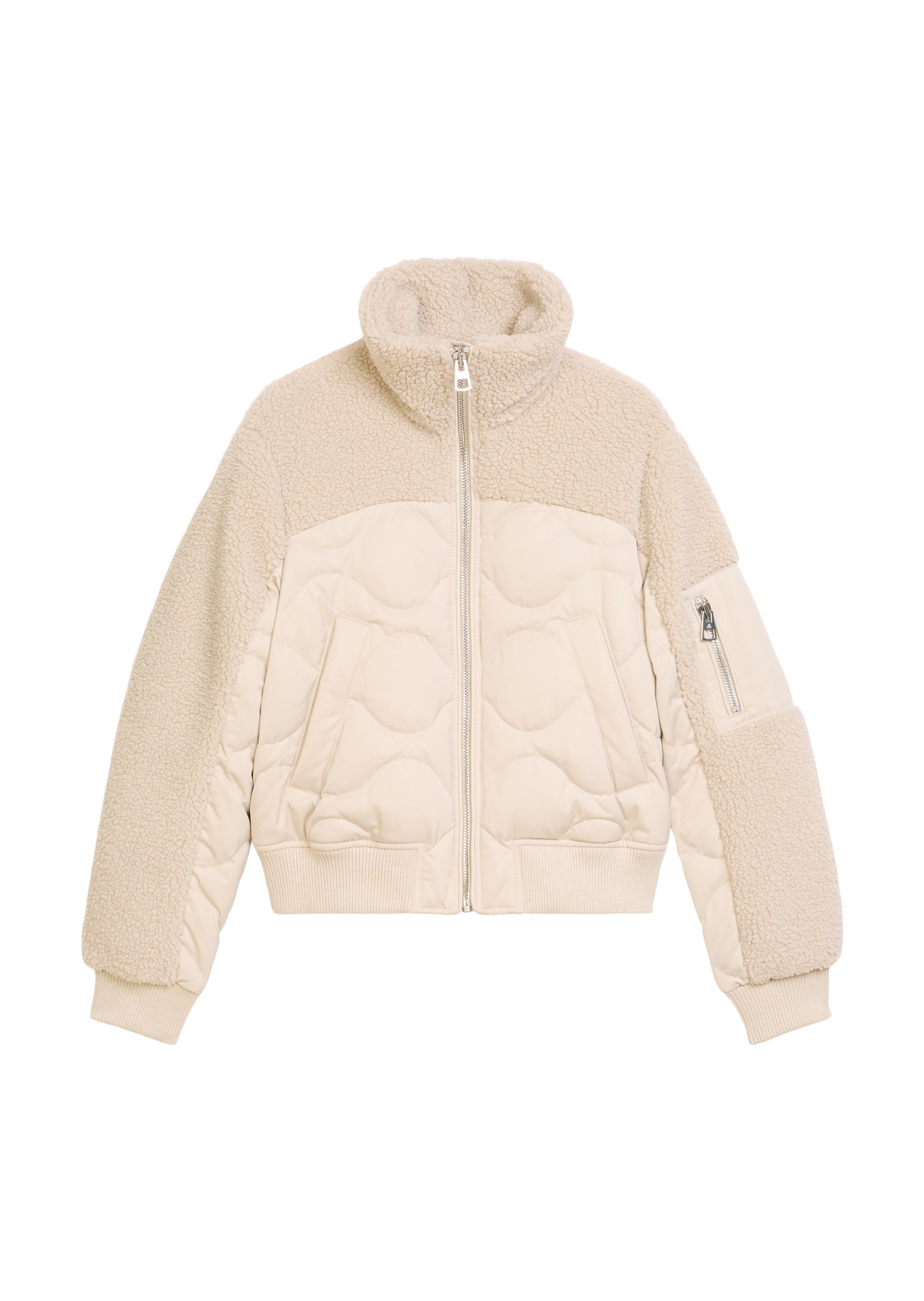 Marc O'Polo Outdoorjacke »mit lässigen Teddyplüsch-Details« ohne Kapuze