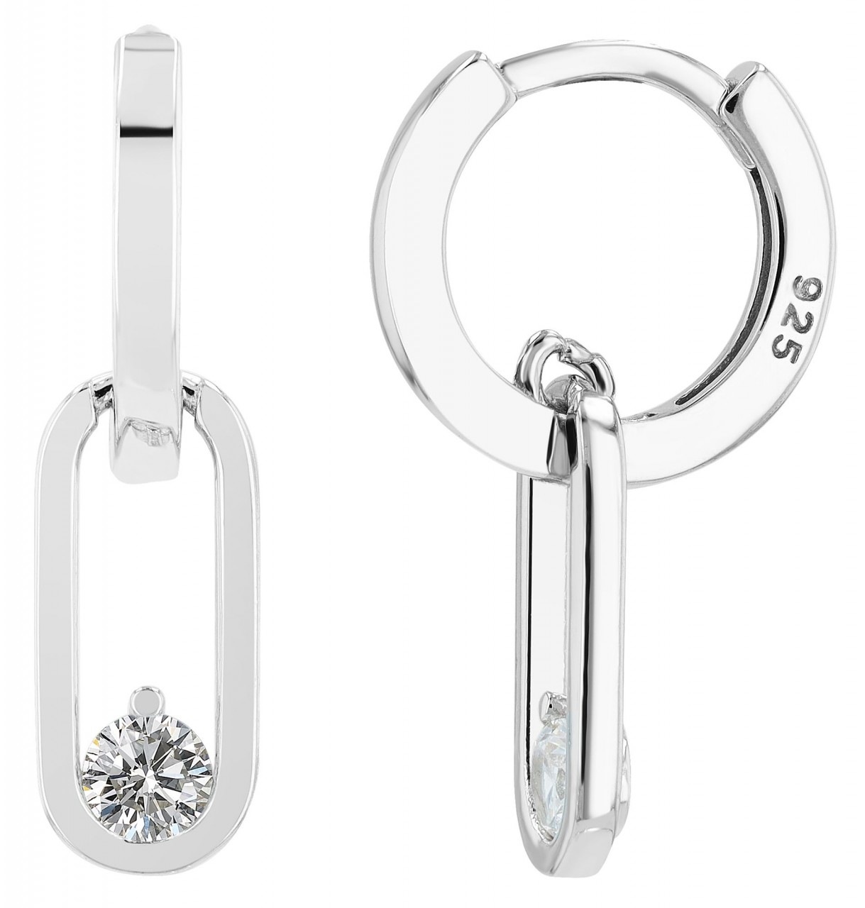 Adelia´s Paar Ohrhänger »Damen Ohrhänger aus 925 Sterling Silber und Zirkonia Ø 5 mm«