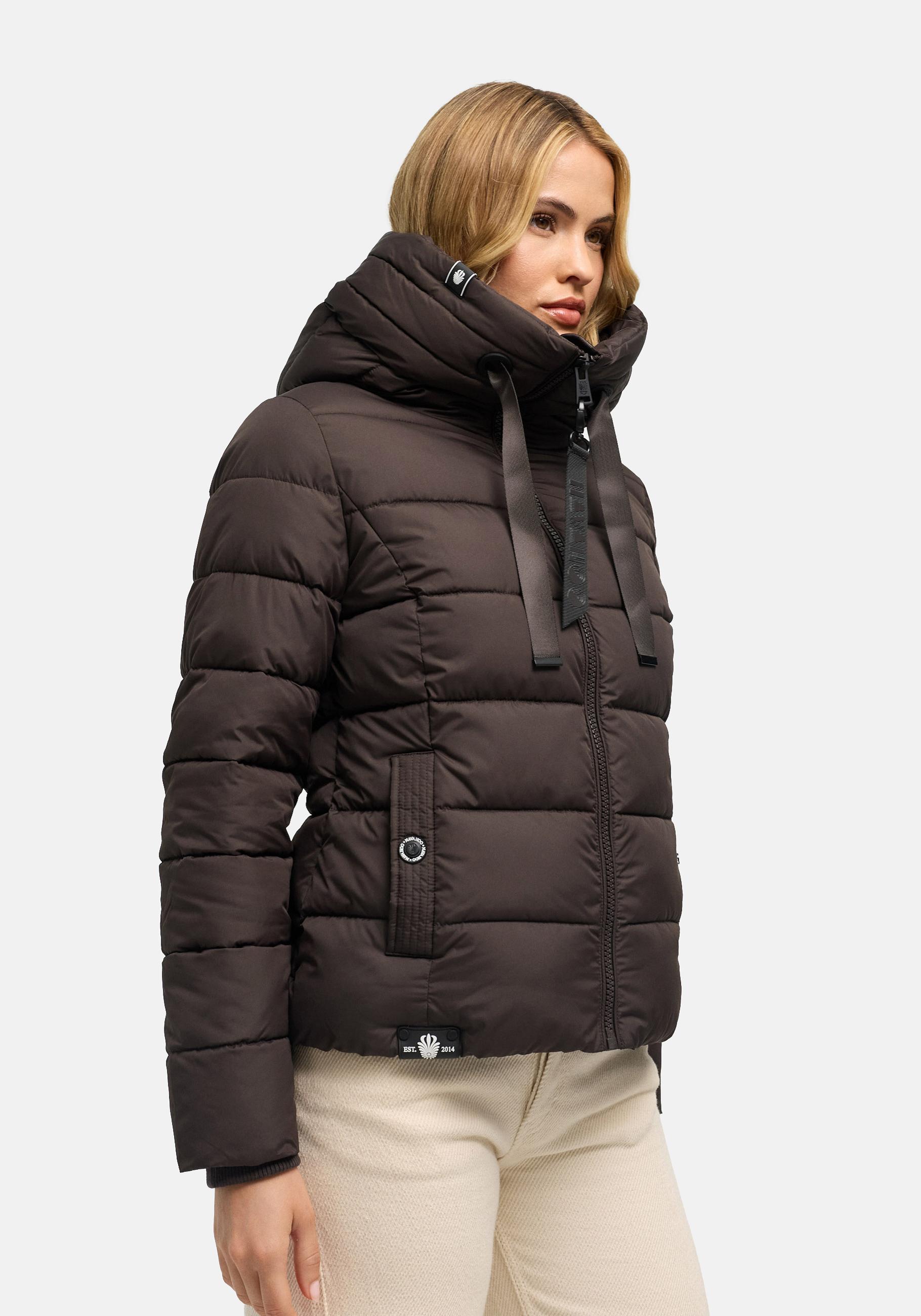 Navahoo Steppjacke "Amayaa" mit Kapuze stylische Damen Winterjacke mit coolen Applikationen