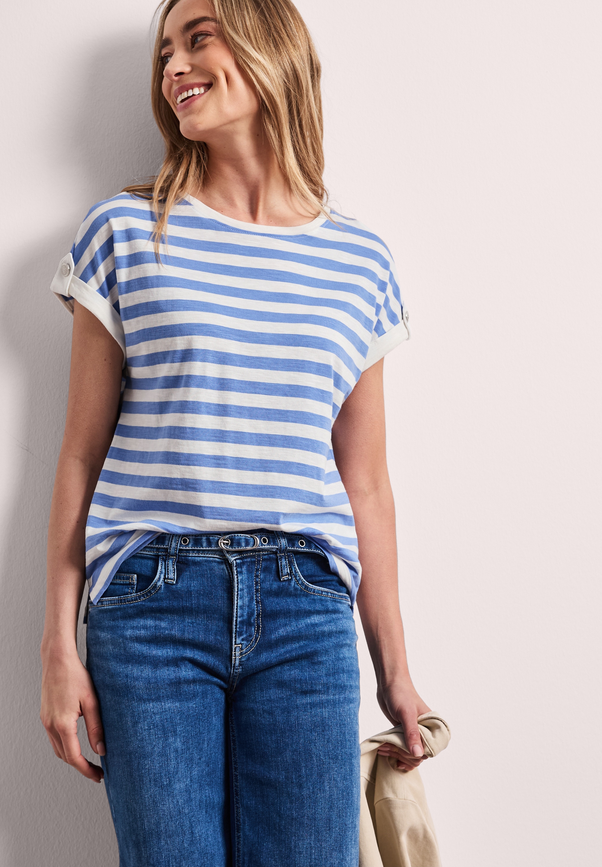 STREET ONE Rundhalsshirt im Streifen-Design