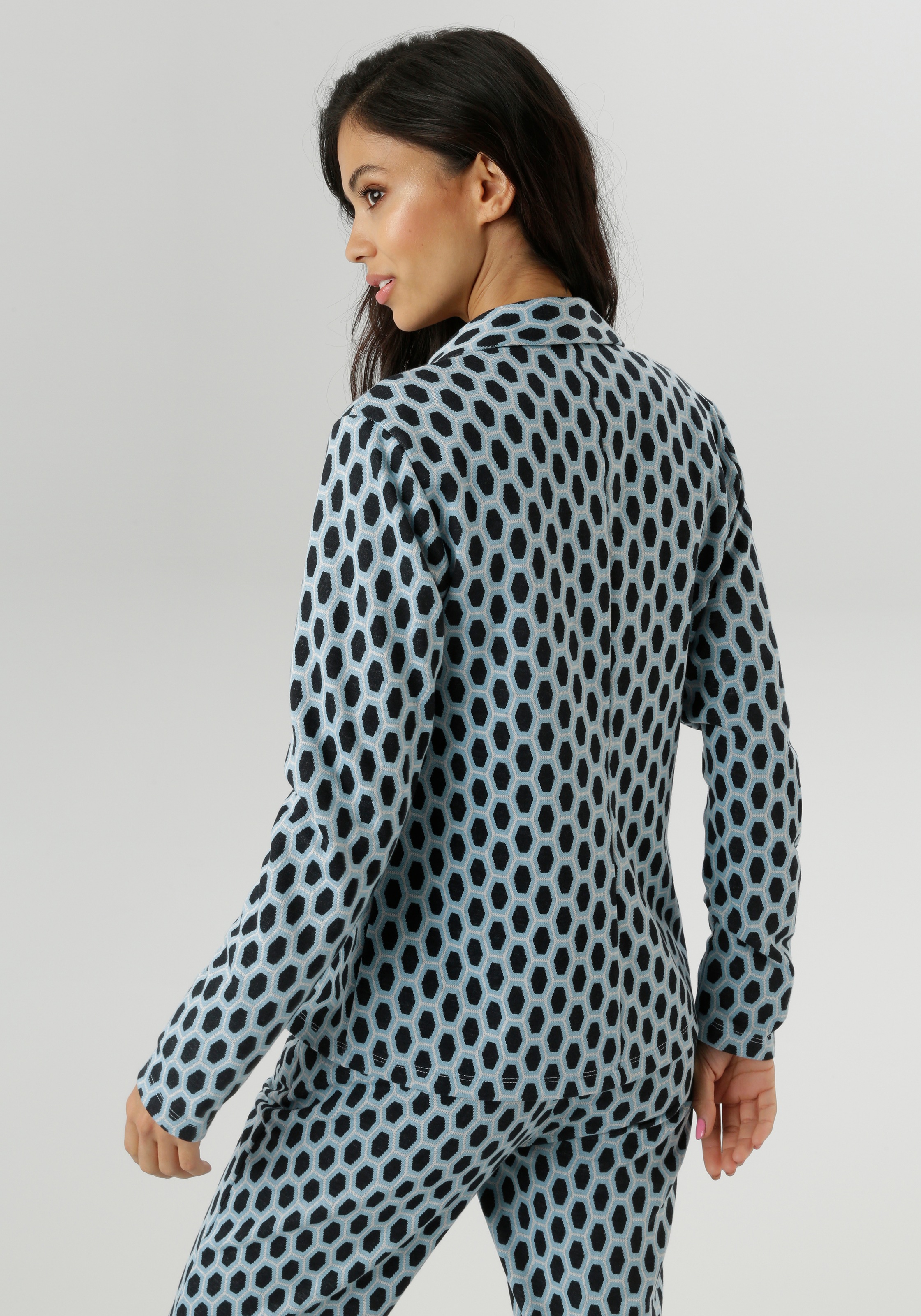Aniston SELECTED Jerseyblazer mit Allover-Muster in geometrischer Wabenopti günstig online kaufen