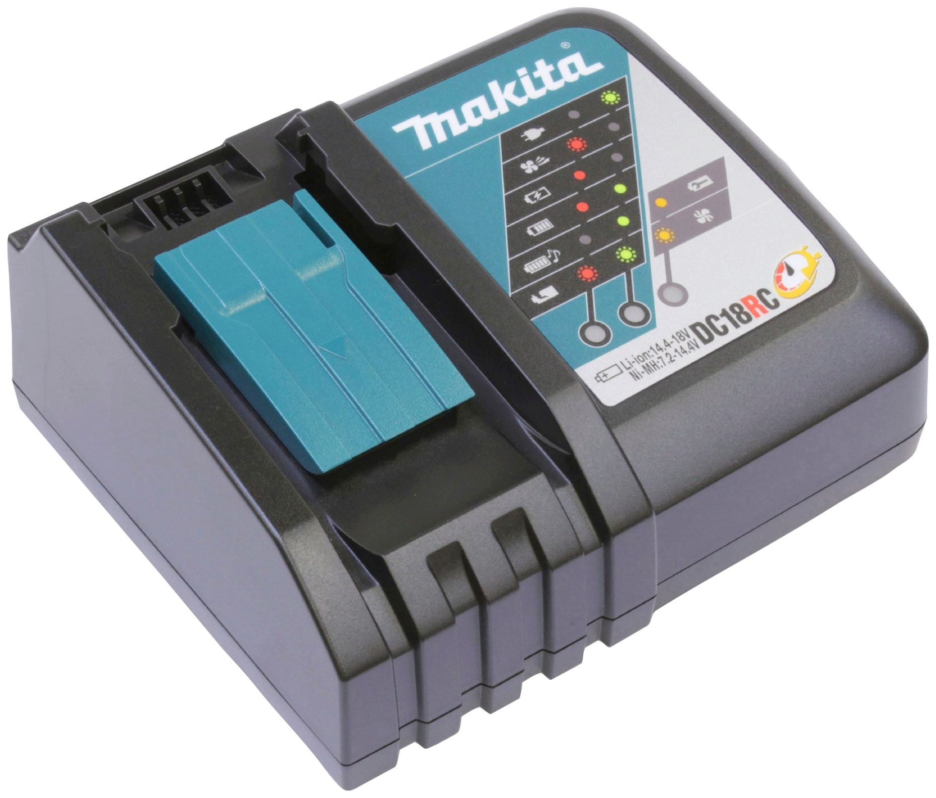 Makita Schnelllade-Gerät "630718-5", für Akkus der LXT-Serie mit 14,4 V und 18 V