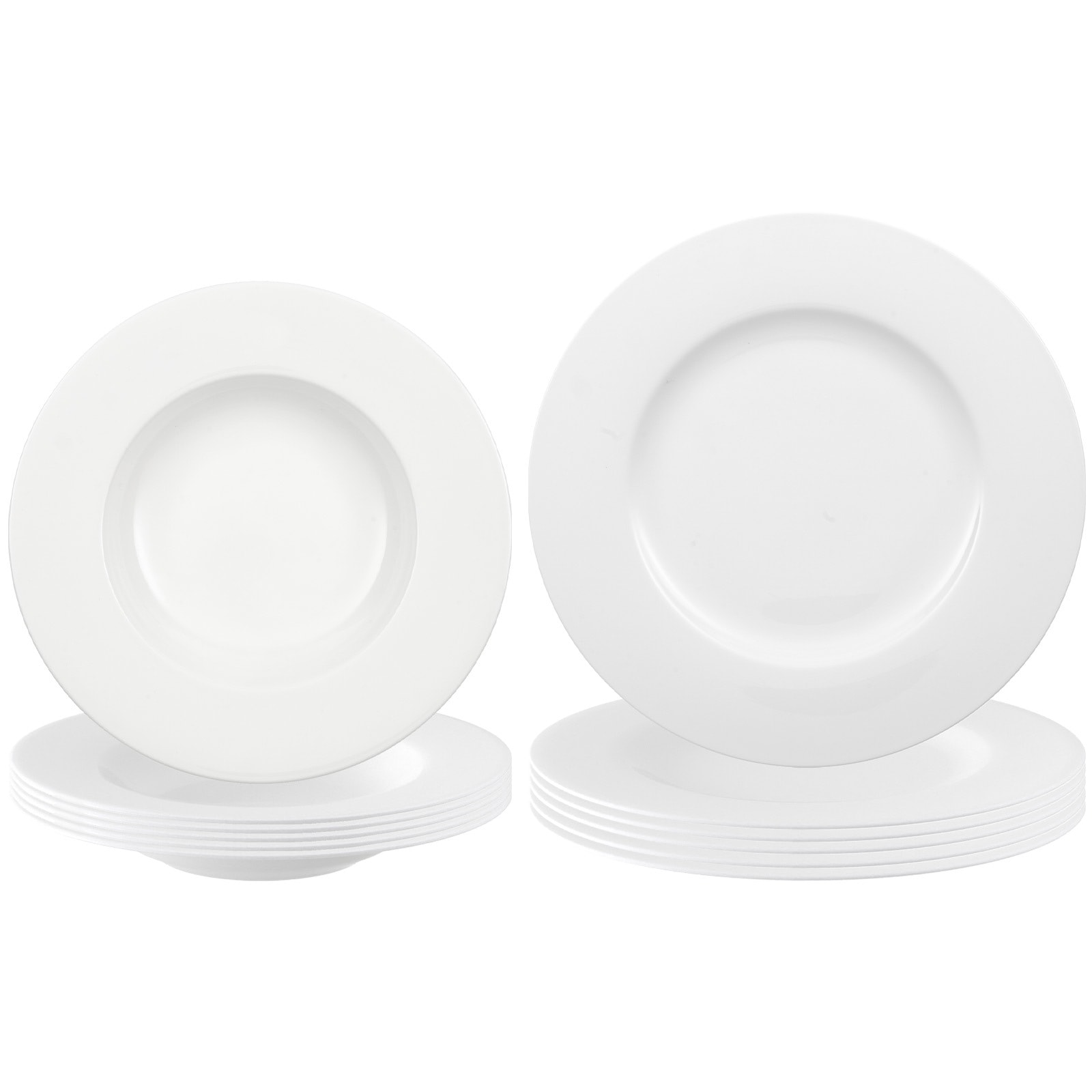 Villeroy & Boch Geschirr-Set "Tafelservice Anmut 12er Set weiß" Spülmaschinenfest, Mikrowellensicher