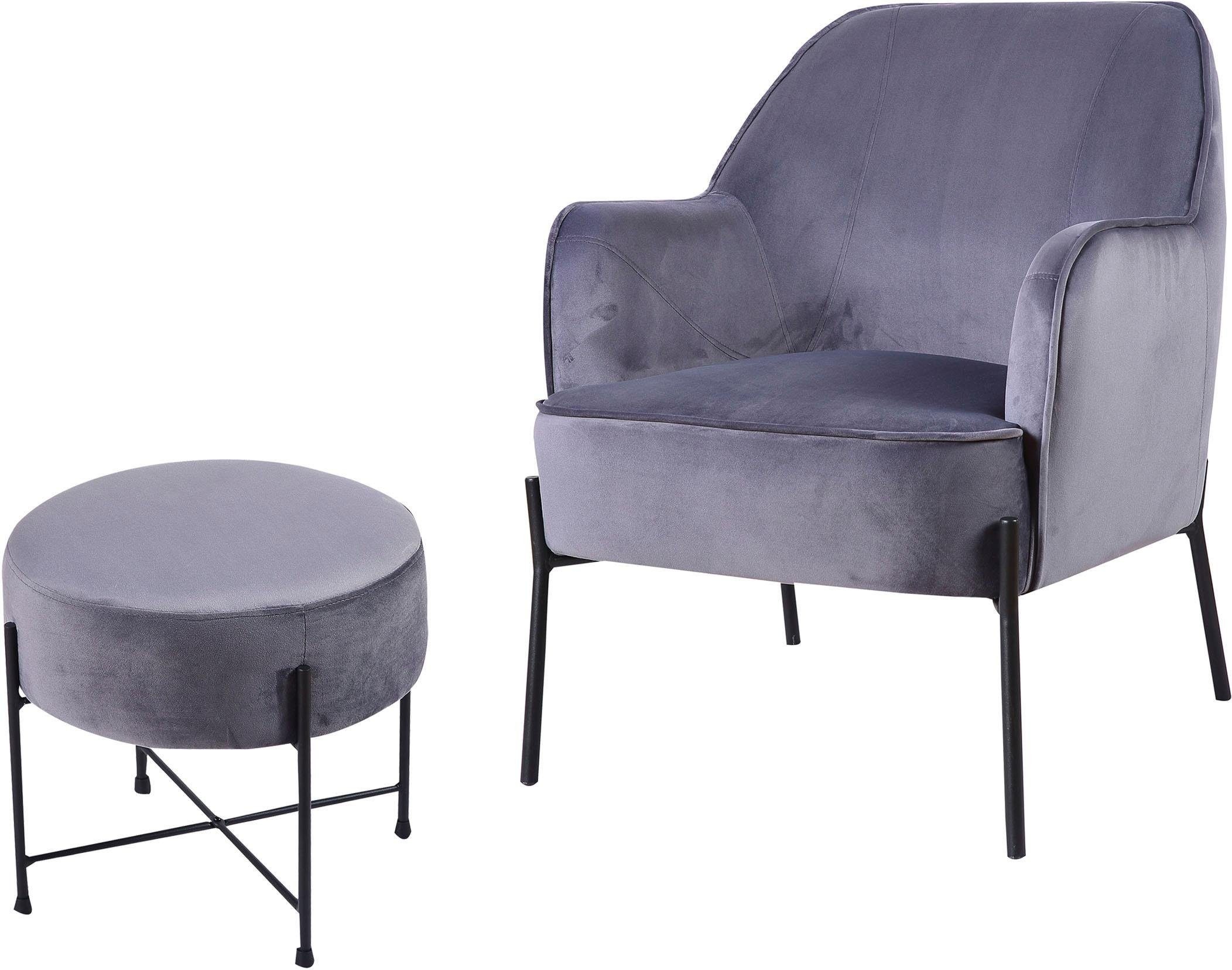 Homexperts Sessel »Tiffy«, (1 St.), Sessel wahlweise mit Hocker