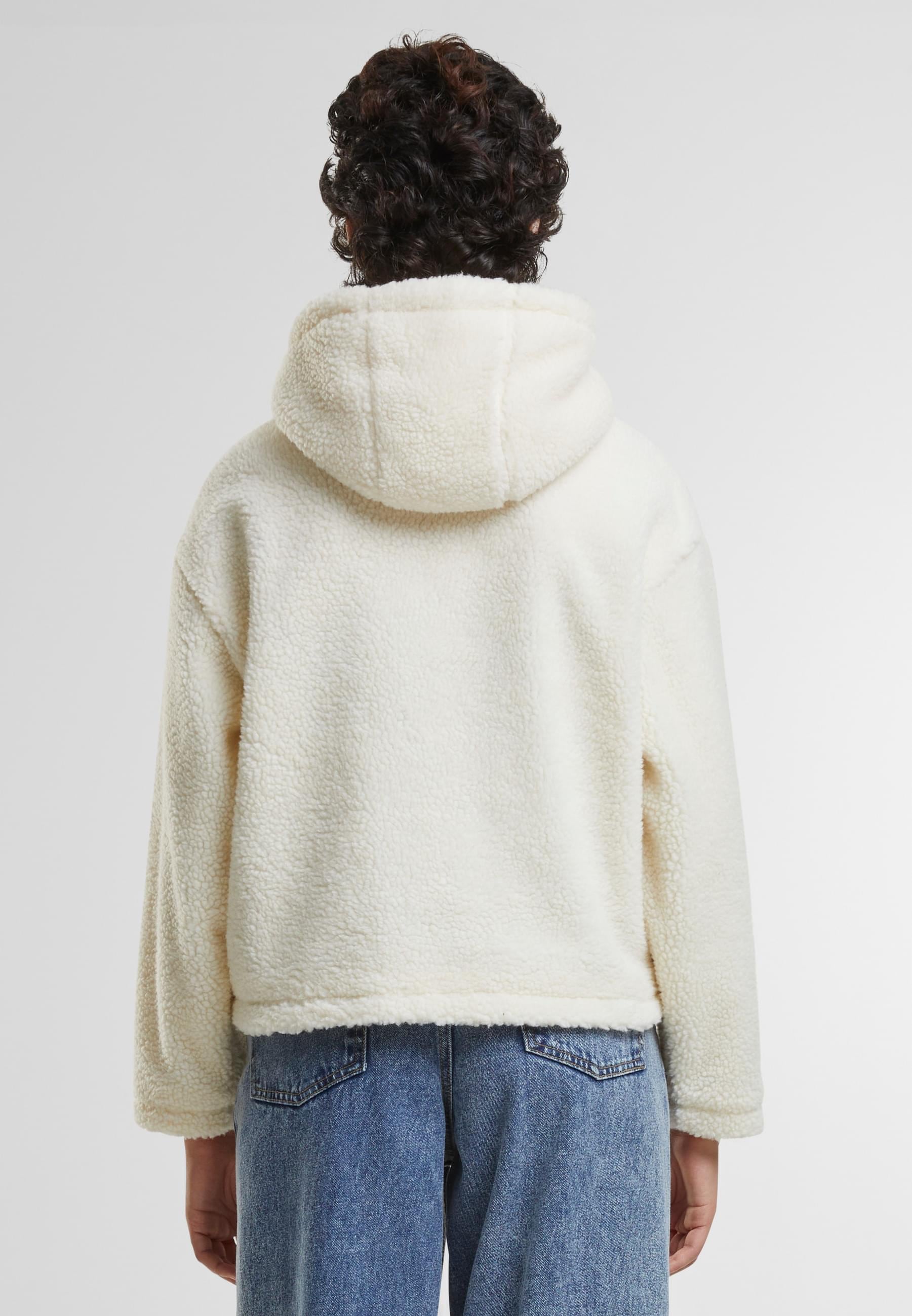 URBAN CLASSICS Allwetterjacke »Urban Classics Ladies Short Hooded Sherpa Jacket«, (1 St.), mit Kapuze