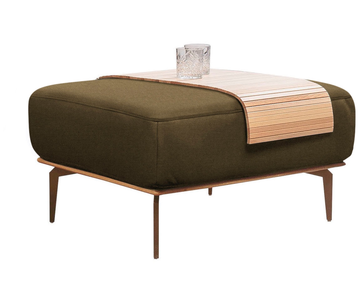 W.SCHILLIG Polsterhocker »run« mit Holzsockel, Füße in Bronze pulverbeschichtet, Breite 75 cm