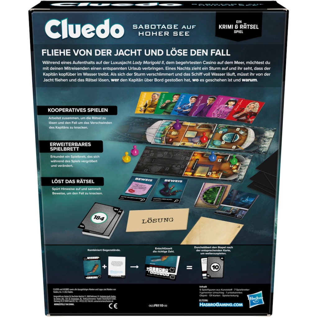 Hasbro Spiel »Cluedo Sabotage auf hoher See«