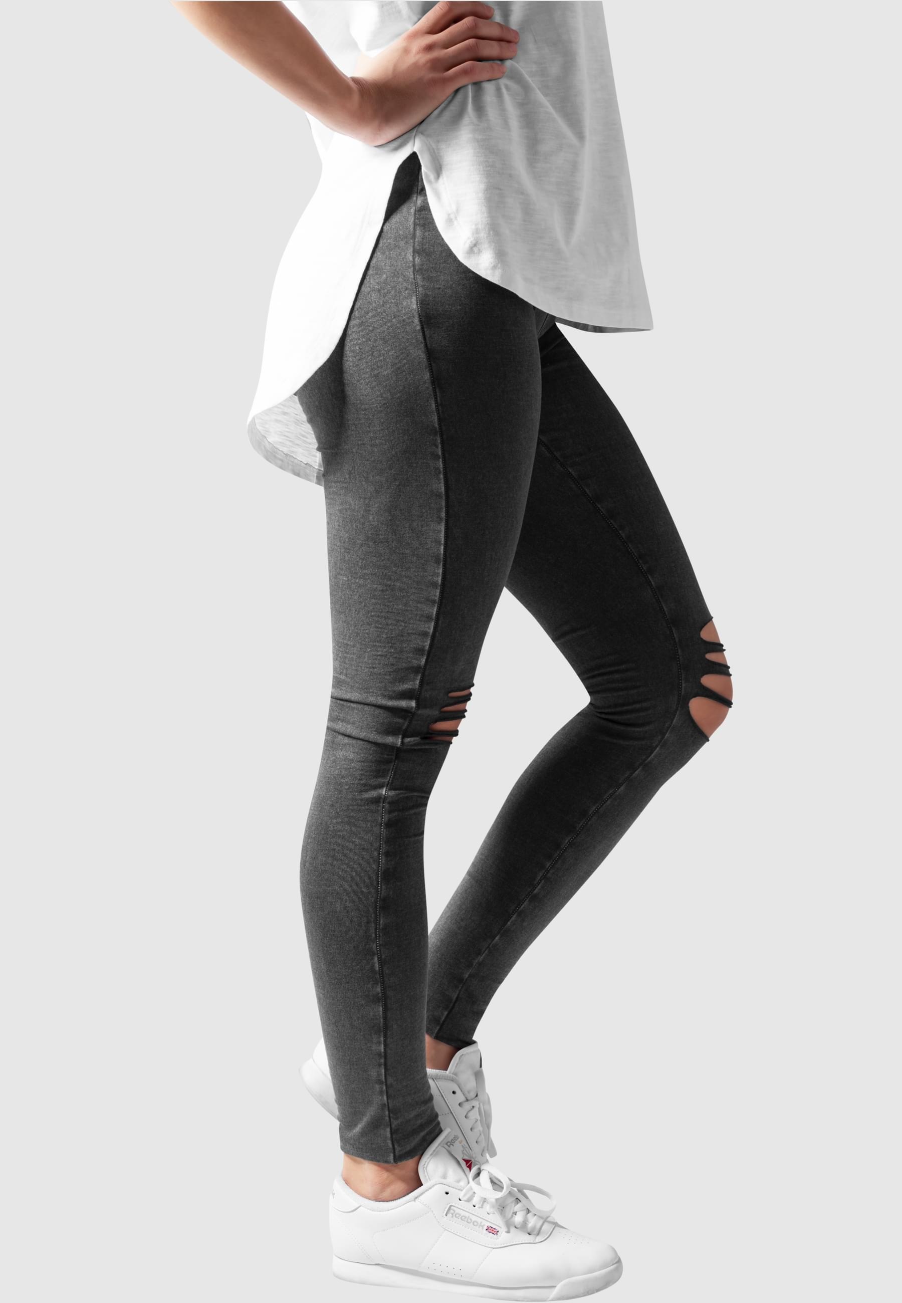 URBAN CLASSICS Leggings »Urban Classics Damen Ladies Cutted Knee Leggings«, (1 tlg.)