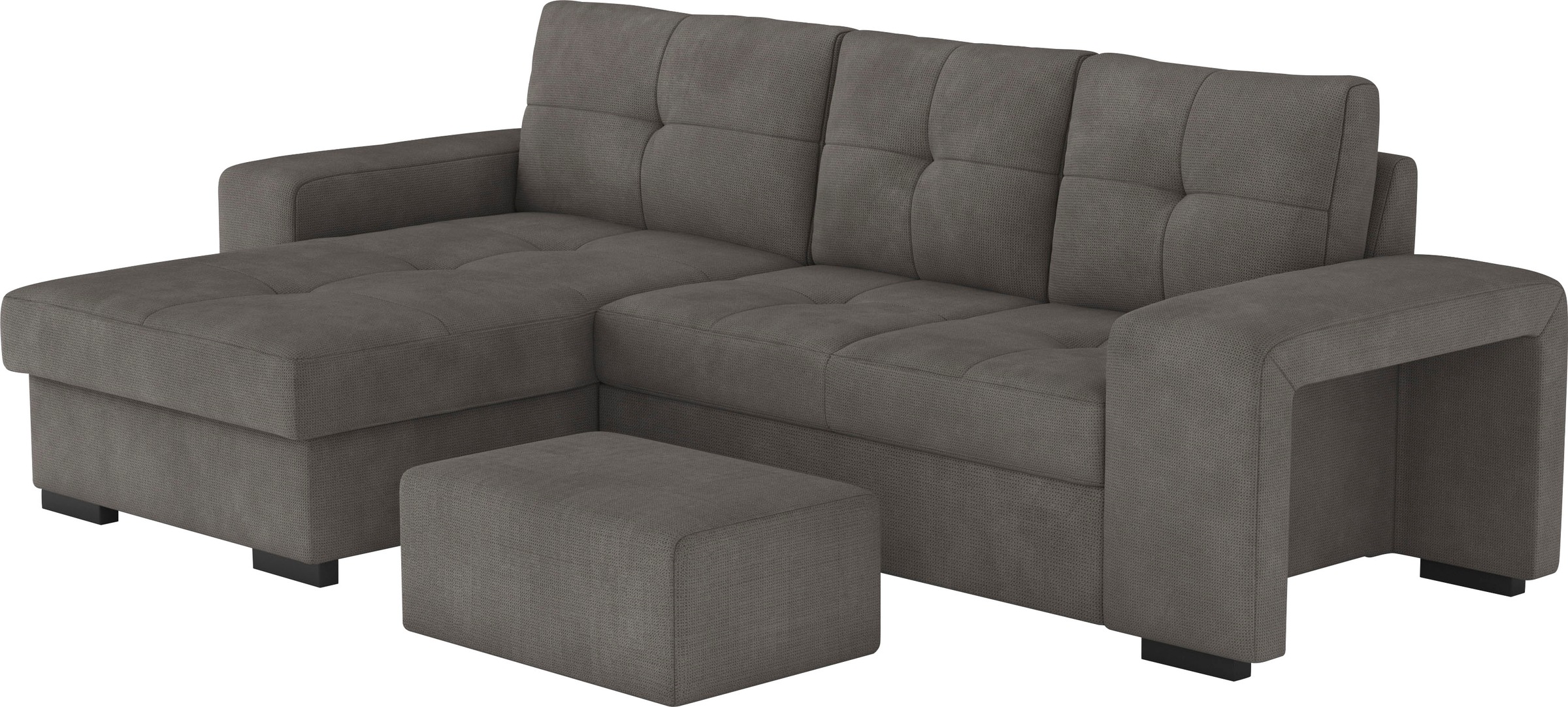 COTTA Ecksofa »Mattina L-Form«, mit Hocker, wahlweise mit Bettfunktion & Bettkasten