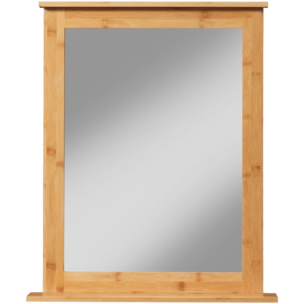 welltime Badspiegel »Bambus New«, Badezimmerspiegel mit Bambus-Rahmen, eckig 58x70cm