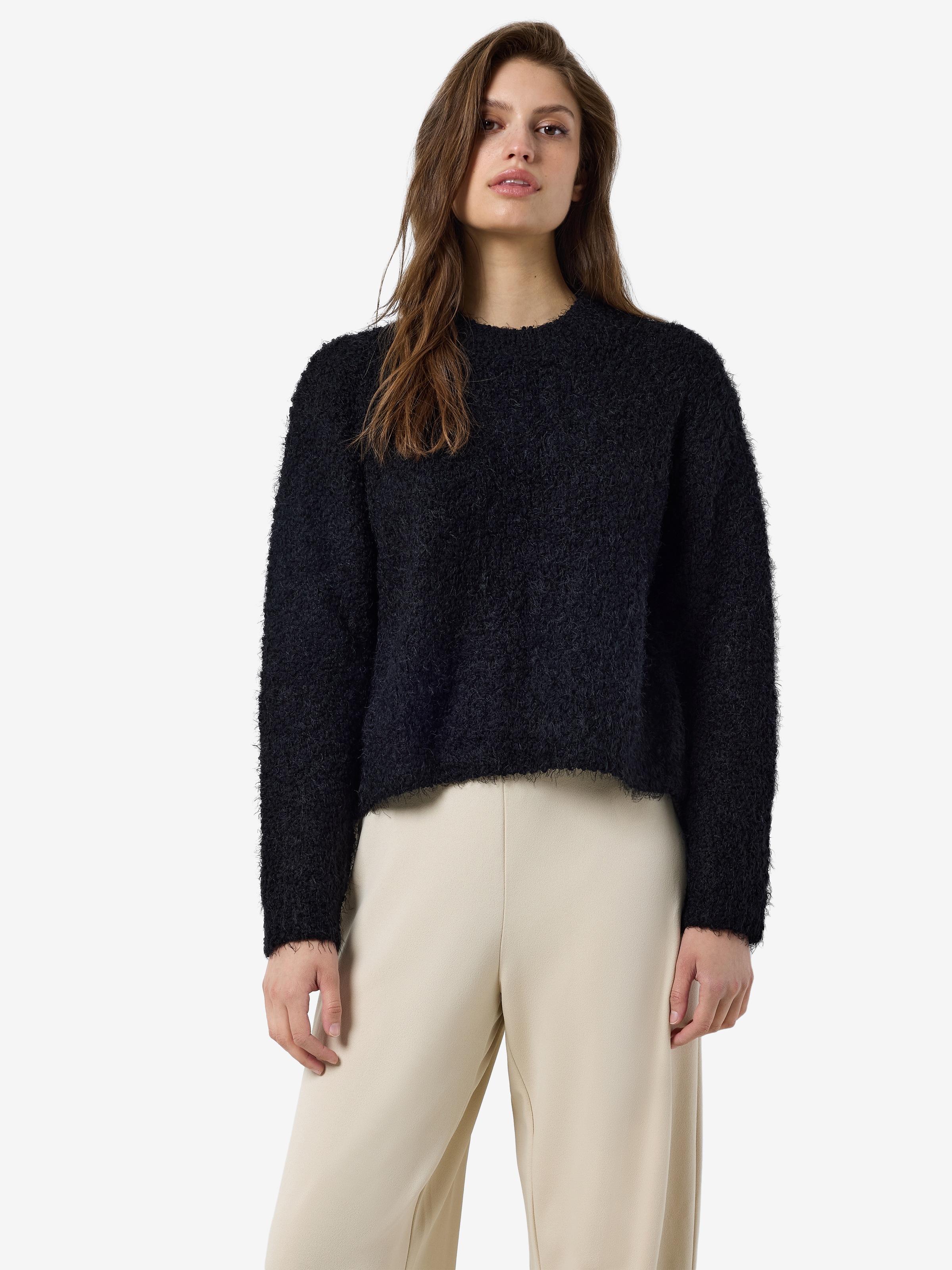 Noisy may Rundhalspullover "NMSASSY L/S O-NECK KNIT NOOS" Materialmix, rela günstig online kaufen