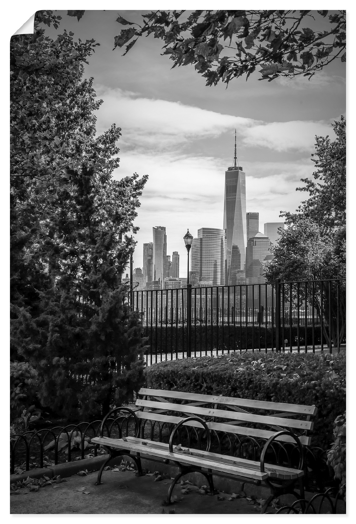 Artland Wandbild "Urbaner Rückzugsort mit NYC-Skyline" 1 Stk. tlg. als Alubild, Leinwandbild, Poster, Wandaufkleber in verschied. Größen