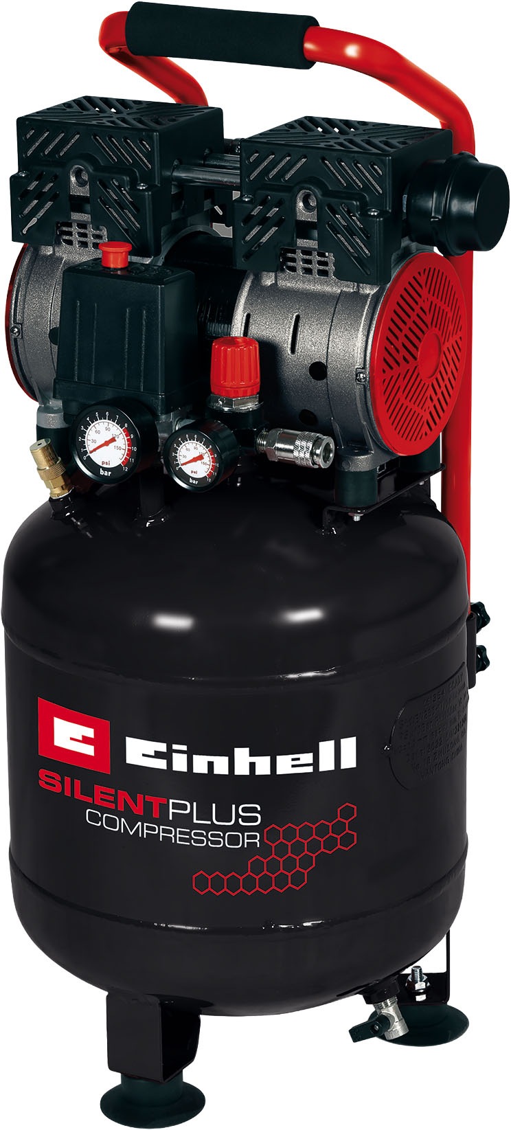 "Kompressor EINHELL ""TE-AC 135/24 Silent Plus"", rot (ohne farbbezeichnung), B:31,9cm H:71,2cm L:33,4cm, Kompressoren"