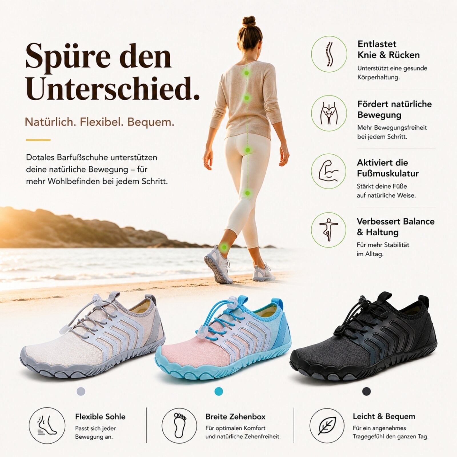 DOTALES Barfußschuh »Flexstep Barfußschuhe Damen & Herren Barfußschuhe«  Minimalschuhe
