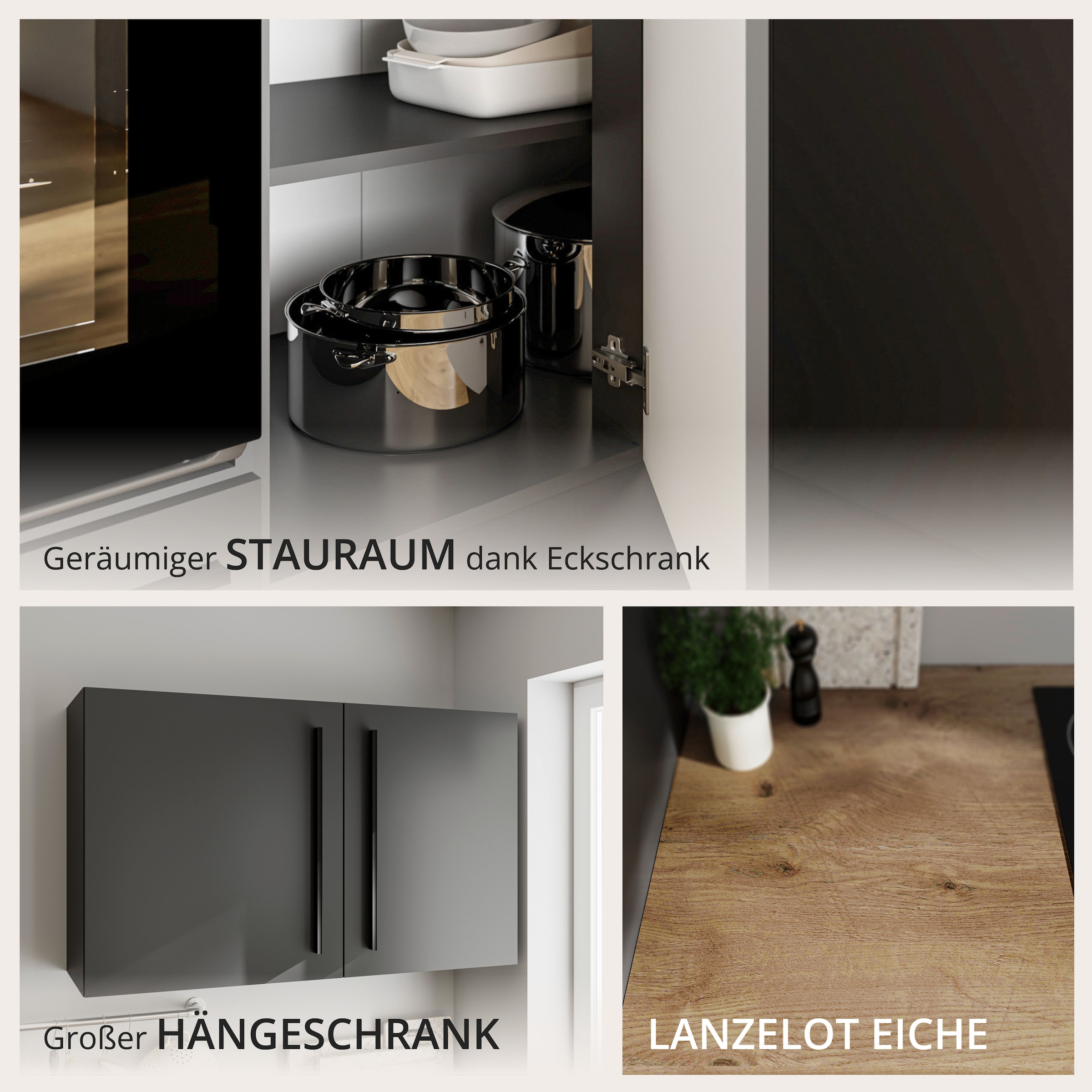 BASIC by Balculina Winkelküche »Jazz« Stellbreite 250x175 cm, wahlweise mit E-Geräten