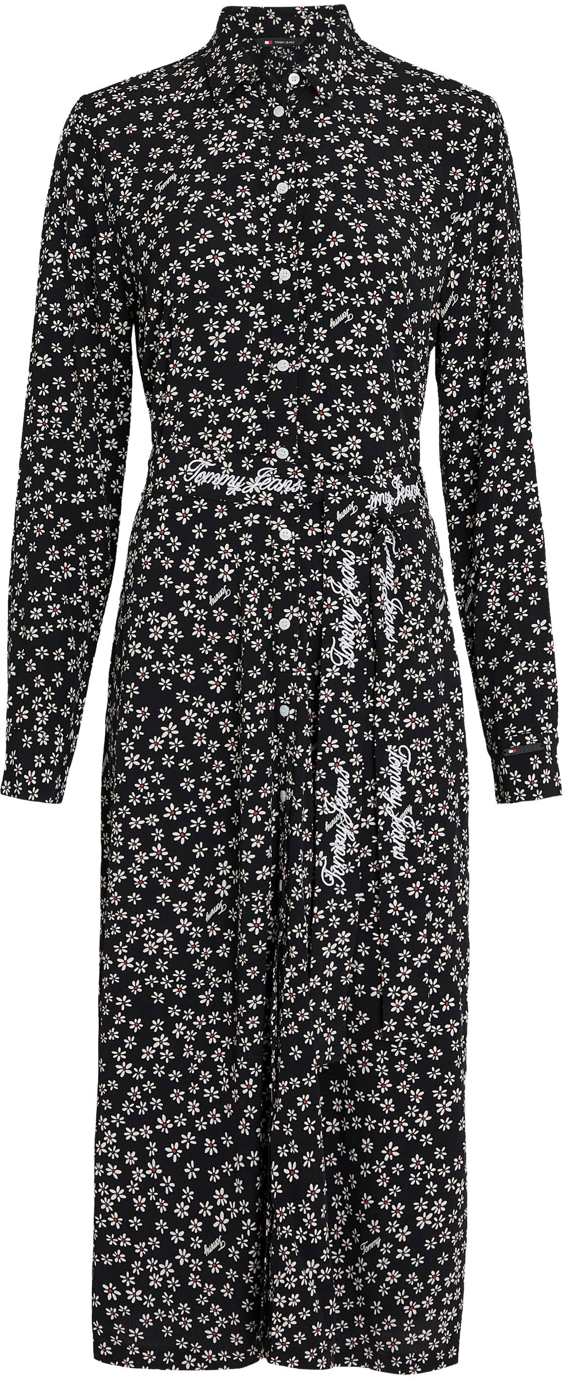 Tommy Jeans Curve Shirtkleid »TJW DITSY BELTED MIDI DRESS EXT«, mit allover Millefleur & Logo Print