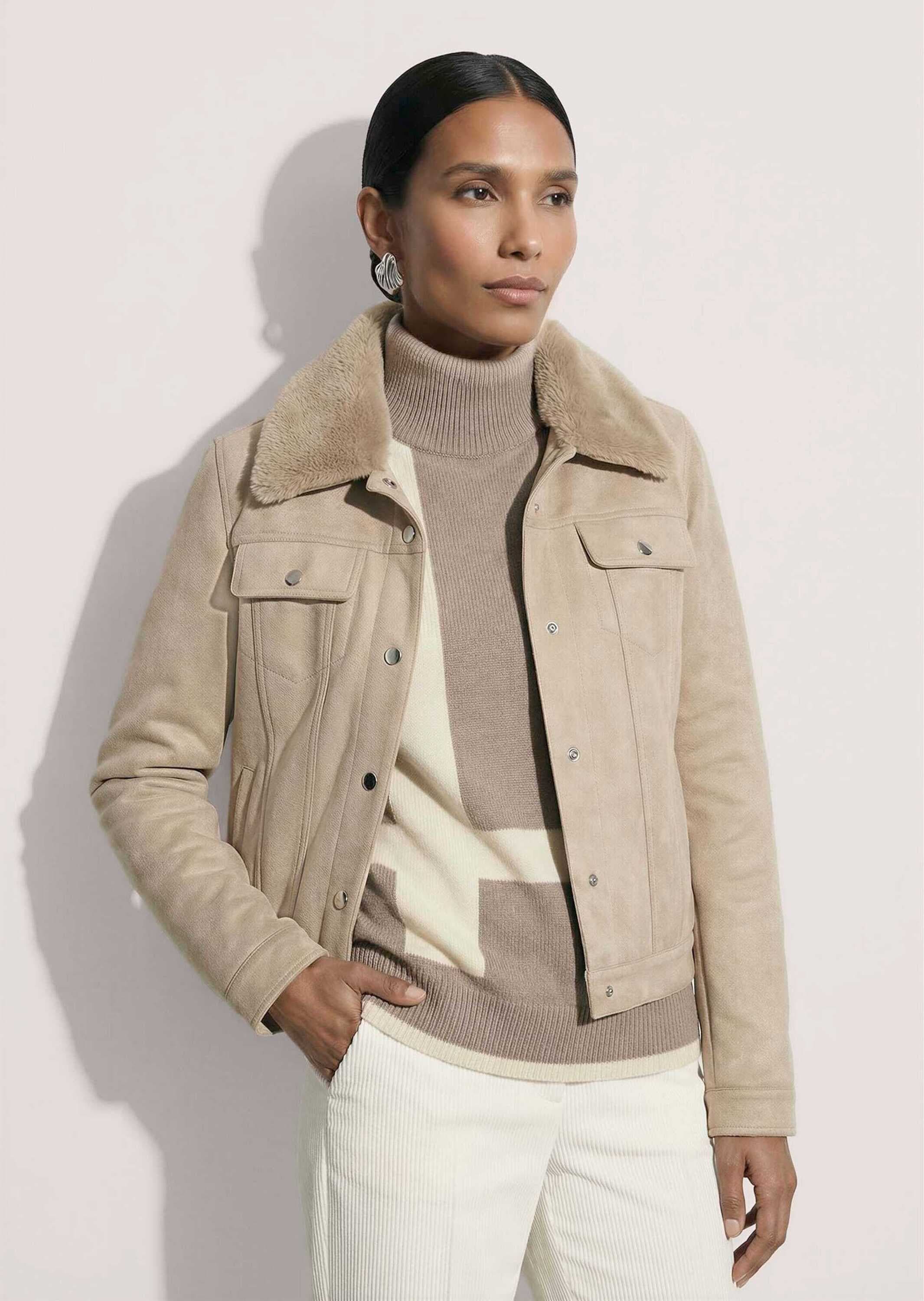MADELEINE Kurzjacke »Jacke Kurzjacke, abnehmbarer Fake-Fur-Kragen«
