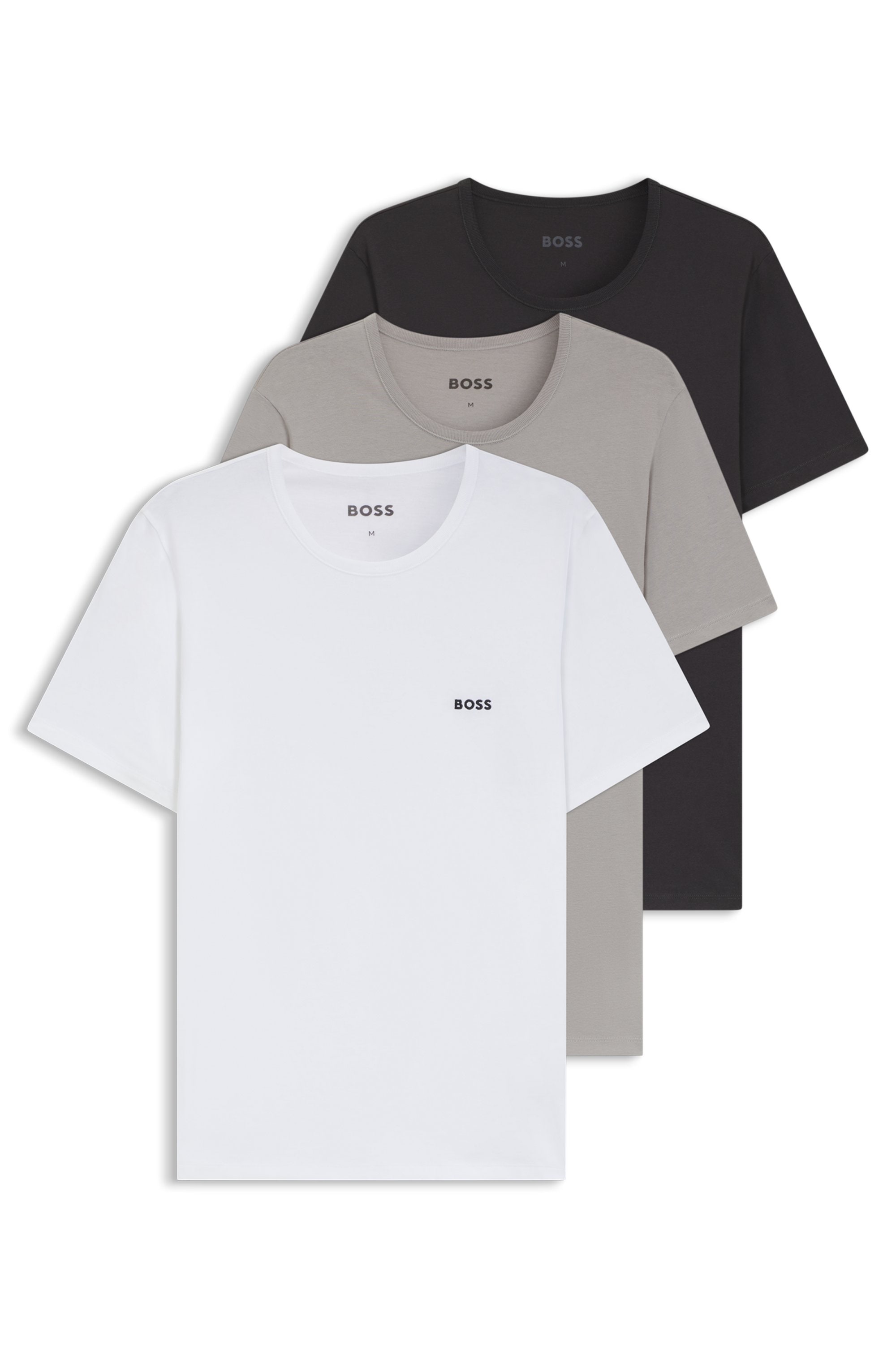 BOSS T-Shirt "TShirtRN 3P Classic" Packung, 3 Stk. tlg. mit BOSS Stickerei günstig online kaufen