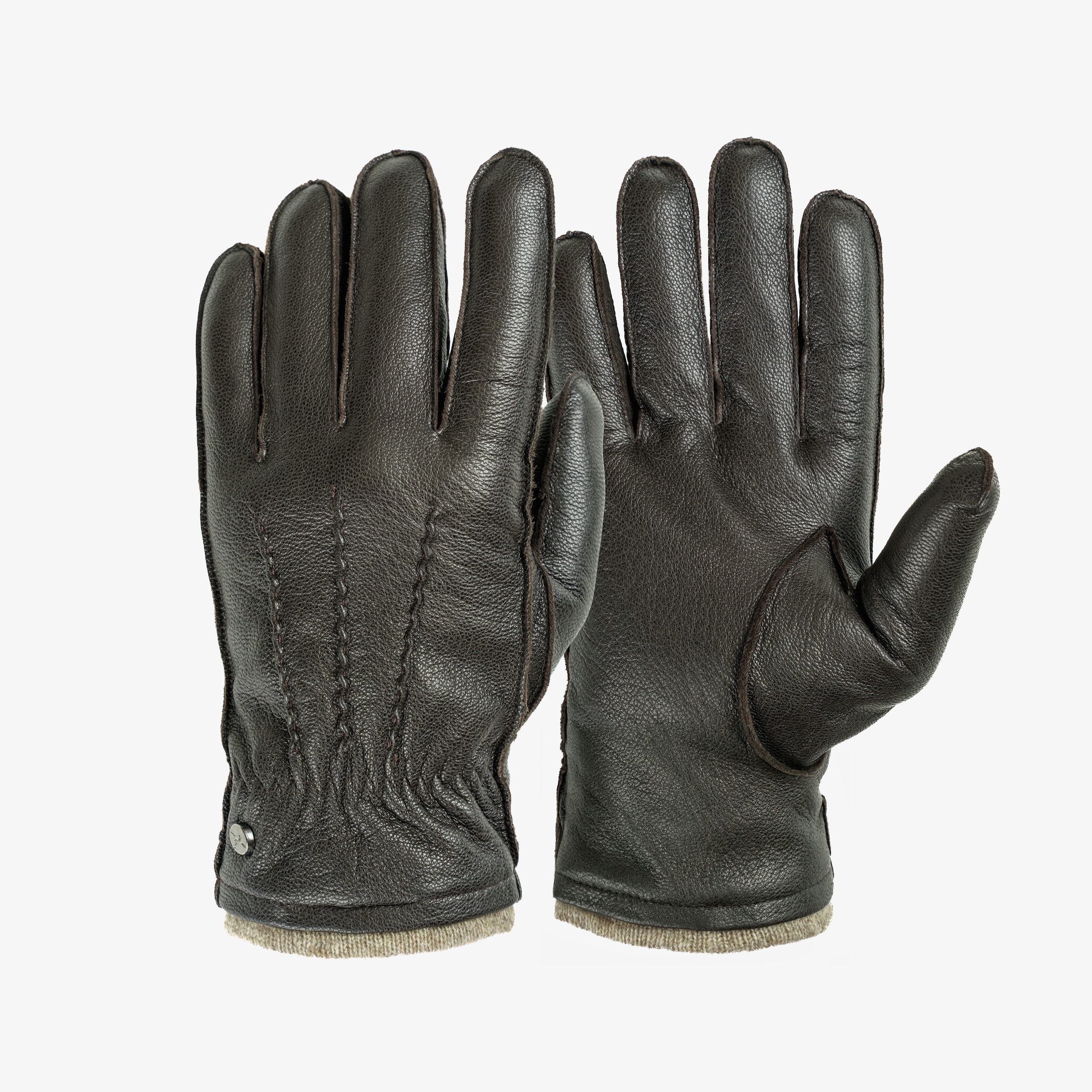 "Lederhandschuhe PEARLWOOD ""SHELBY"", Herren, Gr. 8,5, hazel, Ziegenleder, Handschuhe"