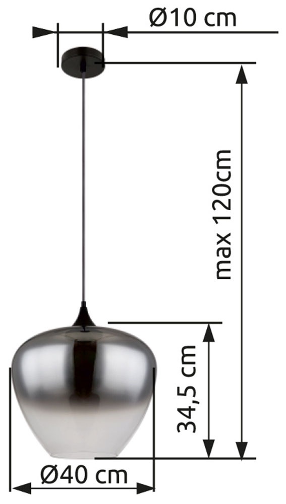 GLOBO LIGHTING Hängeleuchte »MAXY« E27 1 Stk. Hängelampe Glas rauchfarben klar verlaufend Esszimmer Esstisch