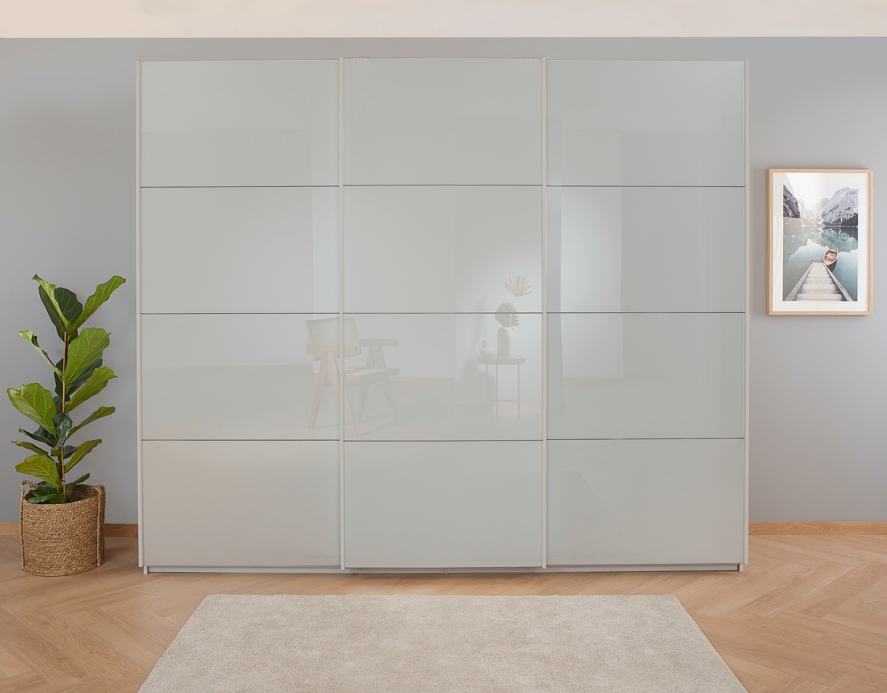 OTTO home Kleiderschrank "Mehrzweckschrank Aktenschrank Möbel Mietswohnung Schlafzimmer KOLUNA" 3 Ausstattungen BASIC/CLASSIC/PREMIUM (inkl. SOFT-CLOSE-FUNKTION), Breiten 203/271/315/360 cm Höhen 210/229 Glas-Front MADE IN GERMANY