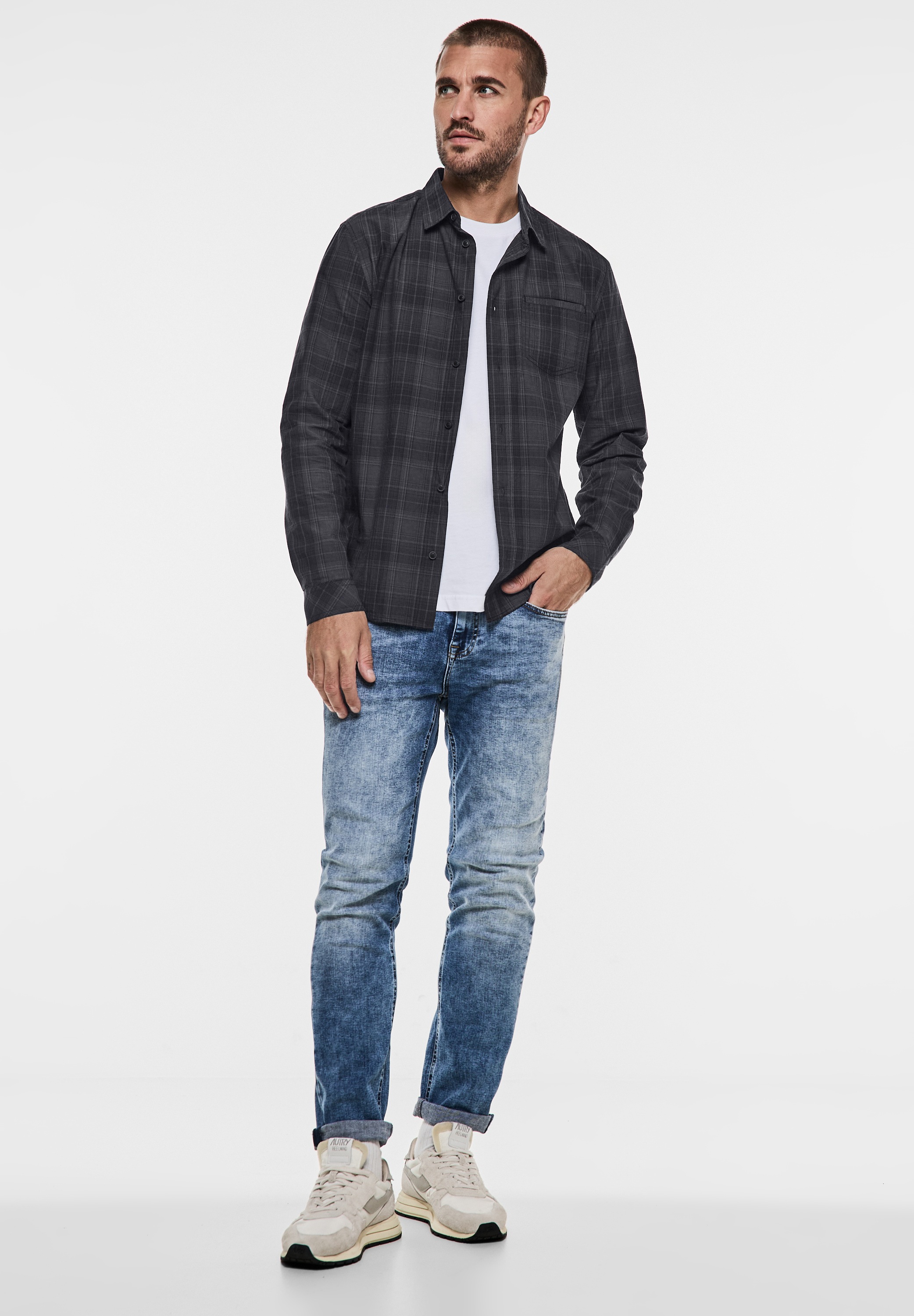 STREET ONE MEN Karohemd, aus reiner Baumwolle