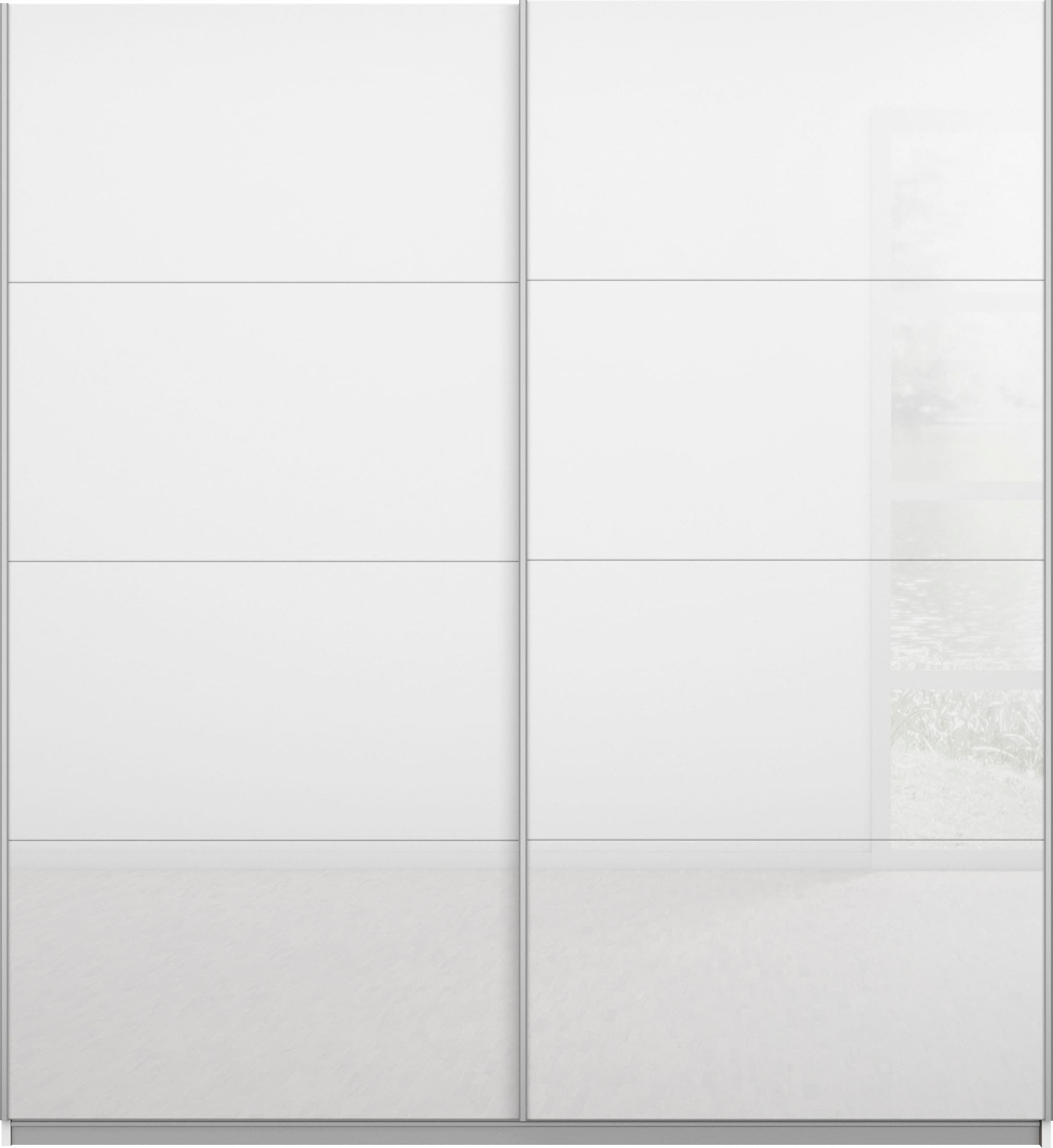 INOSIGN BY RAUCH Schwebetürenschrank »Kleiderschrank Schrank Garderobe Schlafzimmerschrank THANOS«, (in 3 verschiedenen Ausstattungen BASIC/CLASSIC/PREMIUM), Optional mit Spiegel, Metall-Griffleisten alufarben MADE IN GERMANY