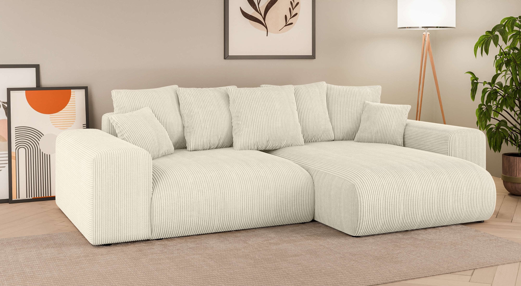 Ecksofa »Ecksofa Lakeside mit Bettfunktion und Bettkasten, B/T/H 257/166/84 cm«,...