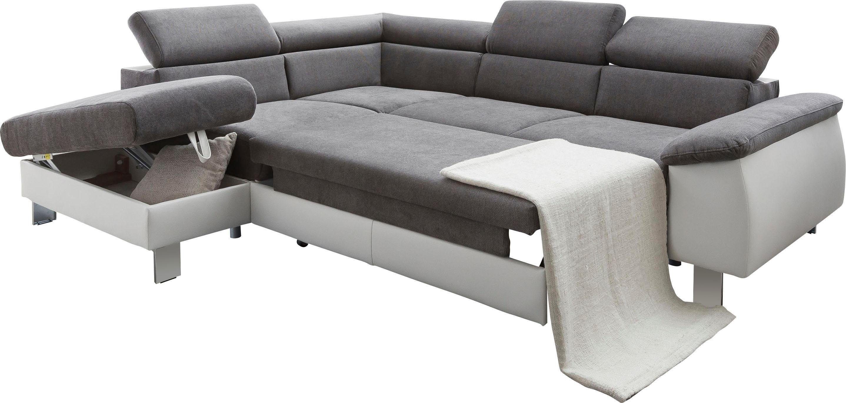 Thumbnail - COTTA Polstergarnitur "Komaris L-Form", (Set), Set bestehend aus: Ecksofa mit Kopfteilverstellung & Hocker