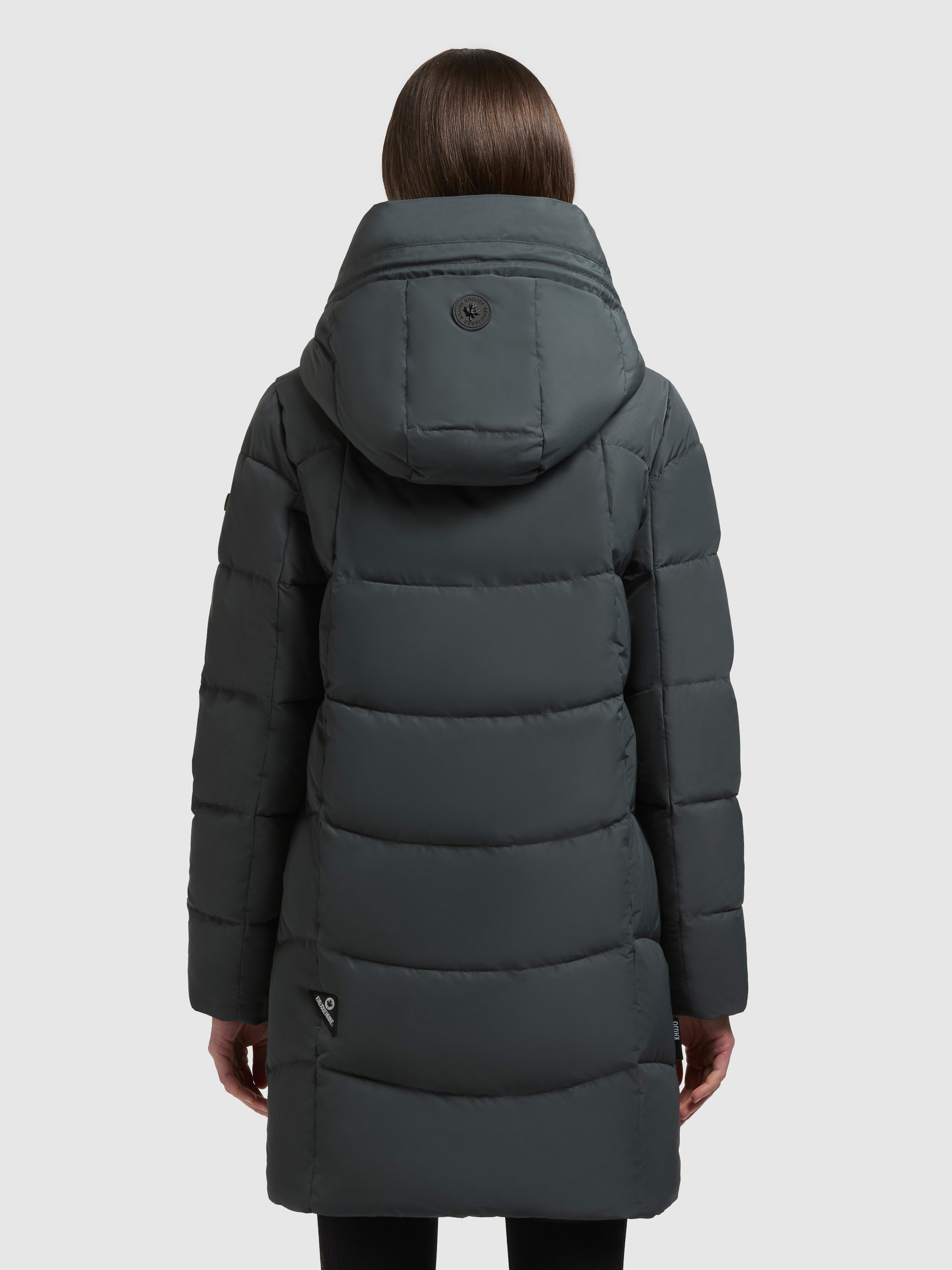 Steppmantel KHUJO "HEATHER", Damen, Gr. L, foam grün, 100% Polyester, unifarben, eingesetzt elastischer Bund mit Windstopper, Mäntel Steppmantel 3