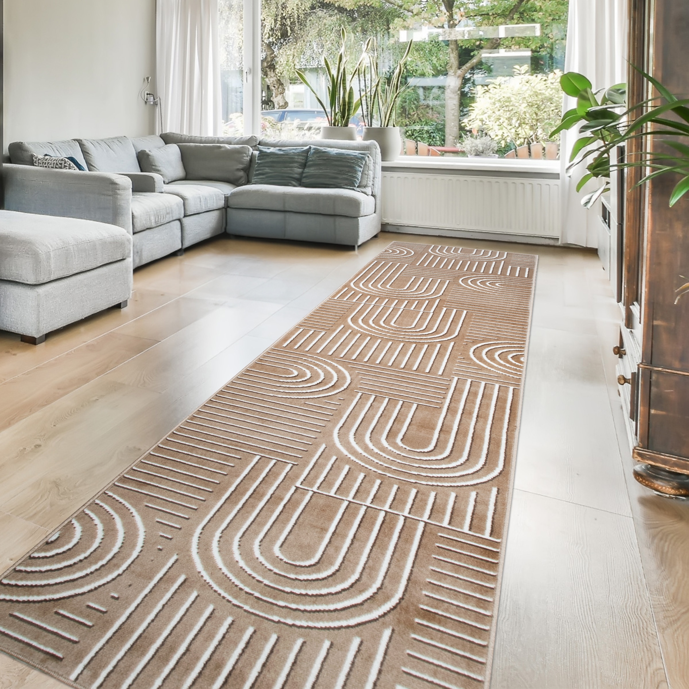 OTTO home Teppich "Lysandra" rechteckig 8 mm Höhe 3D-Effekt, softer Kurzflor, pflegeleicht, leichter Glanz, Scandi-Look