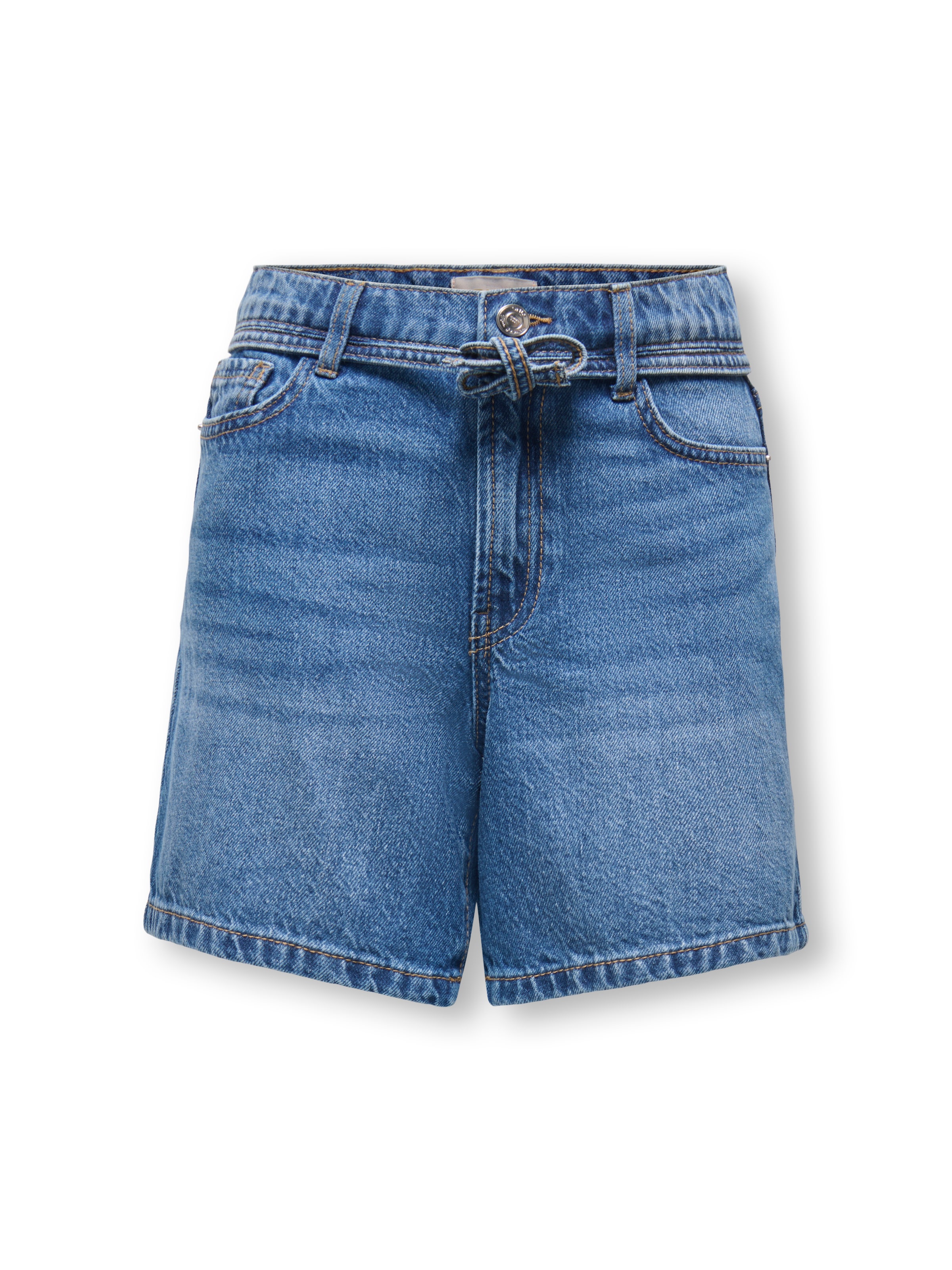 KIDS ONLY Jeansshorts "KOGGIANNA HW BELT SHORTS PIMBOX DNM NOOS" mit schmalem, dekorativen Bindeband in der Taille