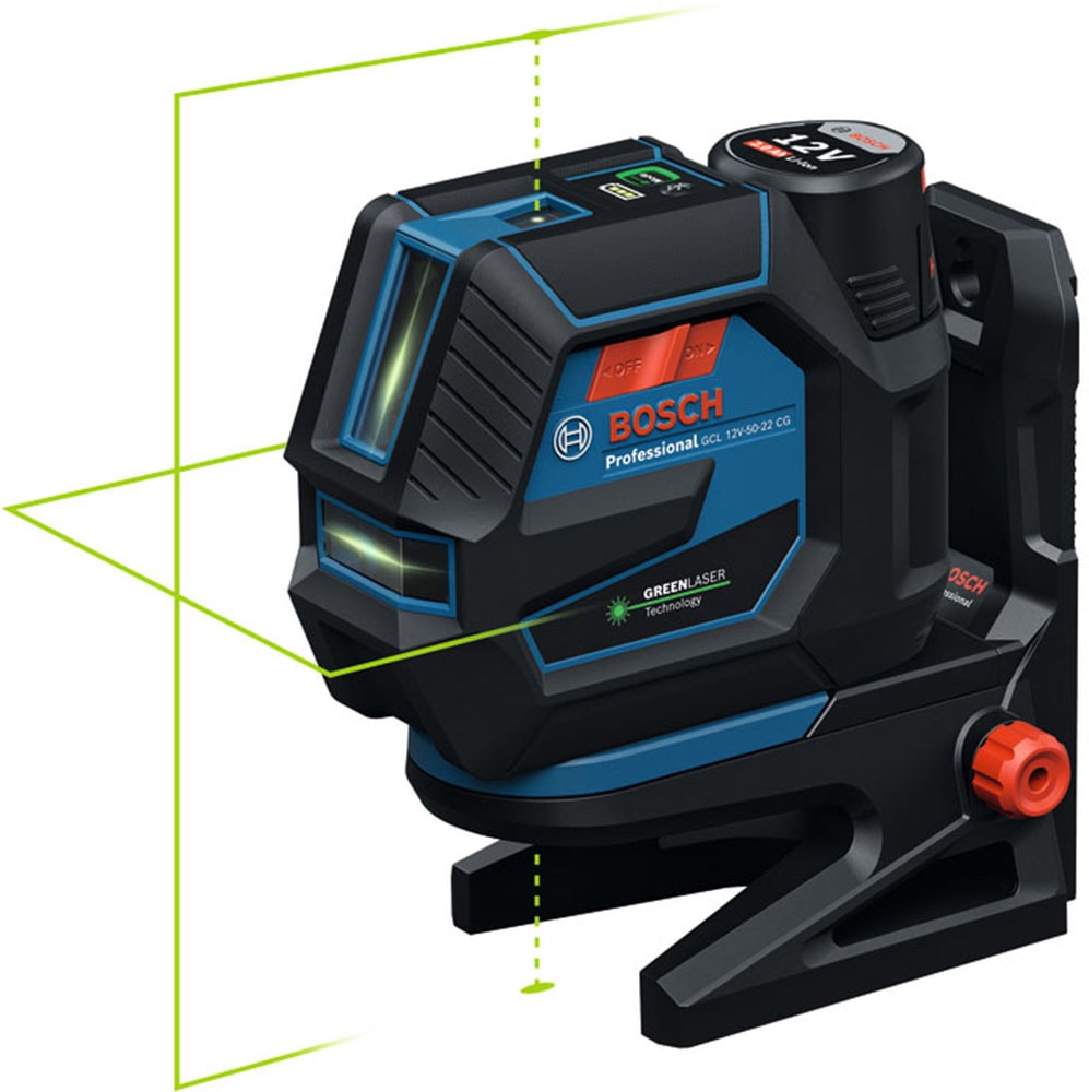 Bosch Professional Kreuzlinienlaser »Kombilaser »GCL 12V-50-22 CG««, Inkl. 1x Akku GBA 12V 2,0Ah und Ladegerät GAL 12V-40, in L-BOXX 136