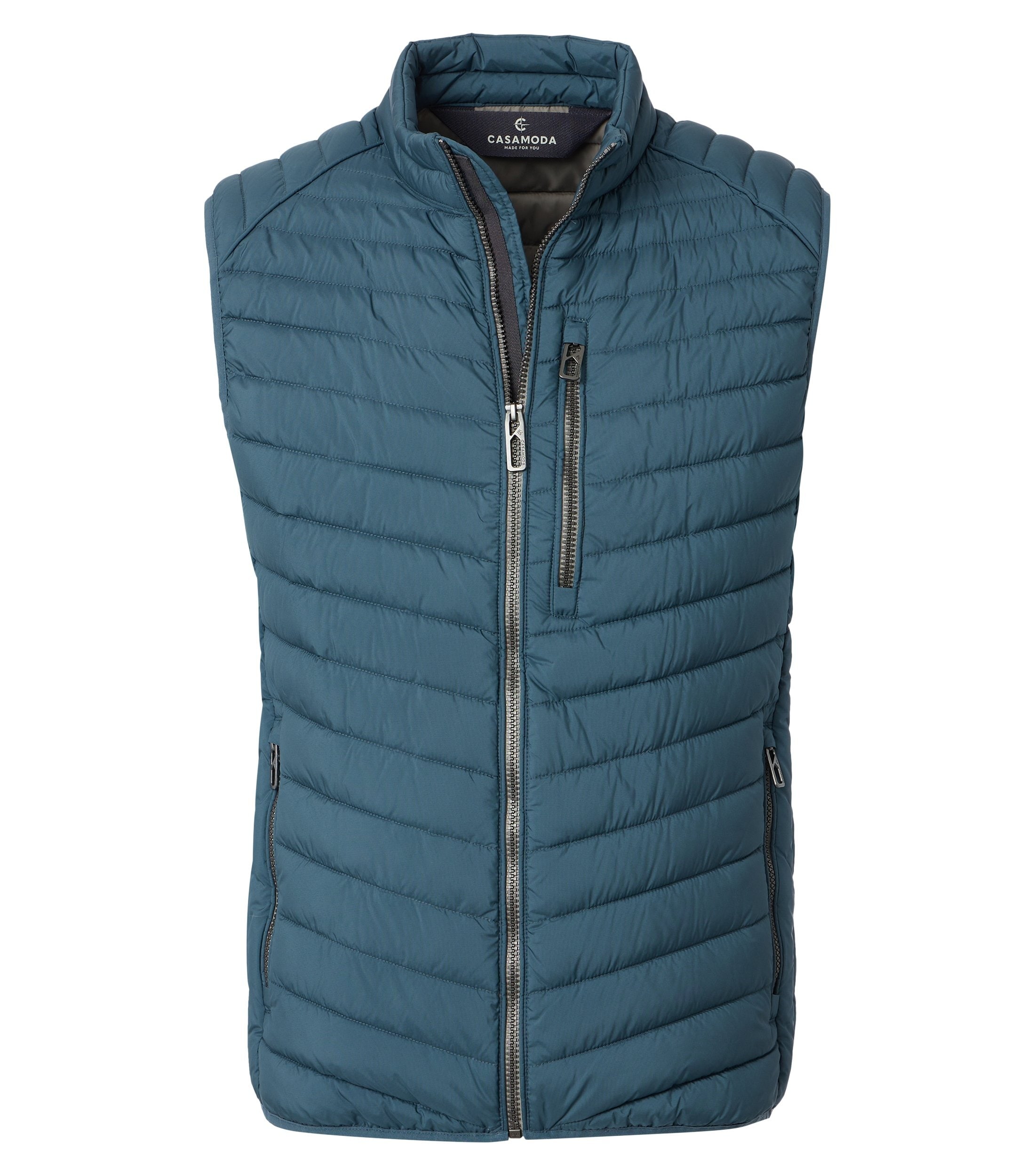 Steppweste CASAMODA "CASAMODA Steppweste uni", Herren, Gr. 5XL, blau, 100% Polyester, Westen Steppweste