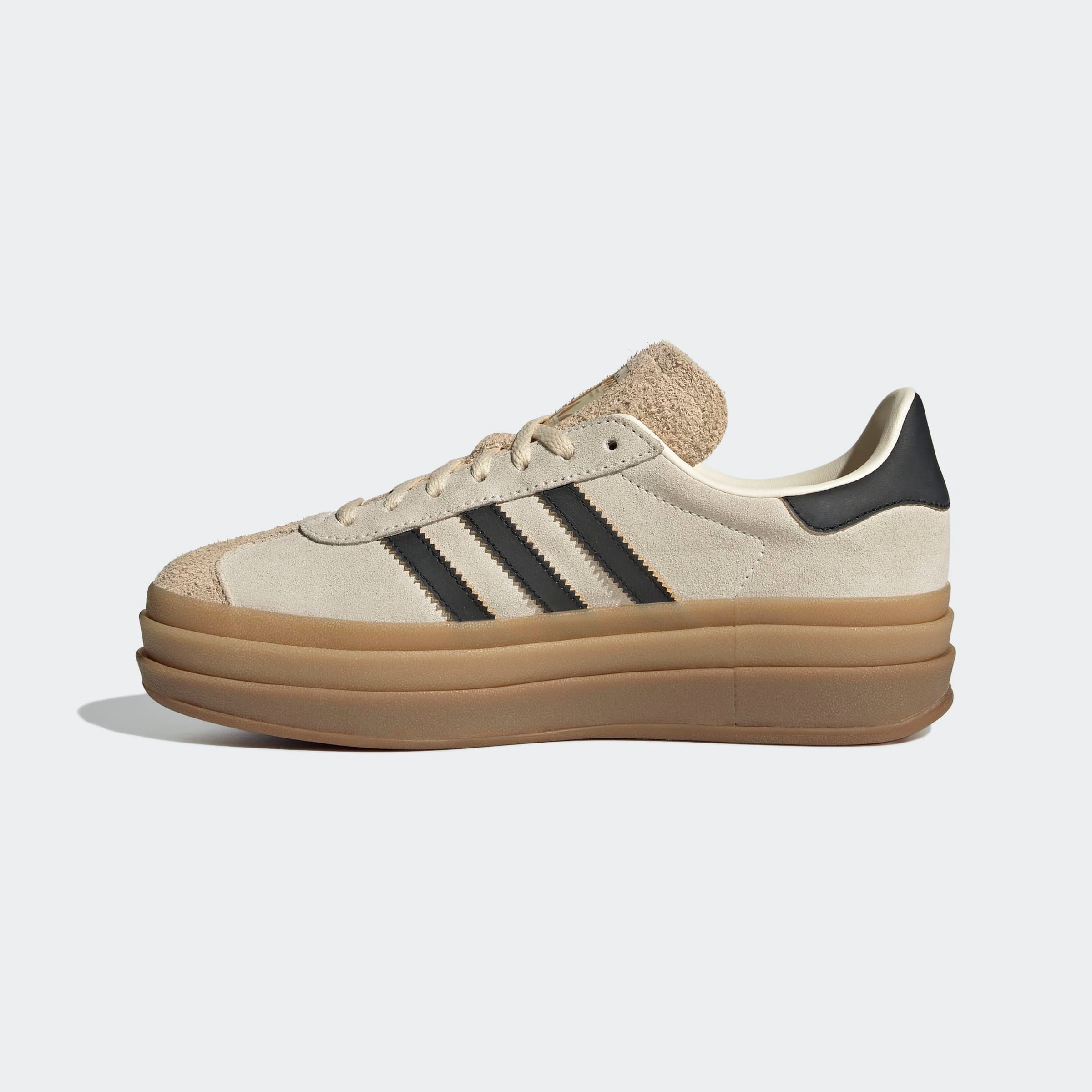 Sneaker ADIDAS ORIGINALS "GAZELLE BOLD", Damen, Gr. 38,5, cream weiß, core schwarz, sand strata, Leder, Schuhe Sneaker, Topseller 2