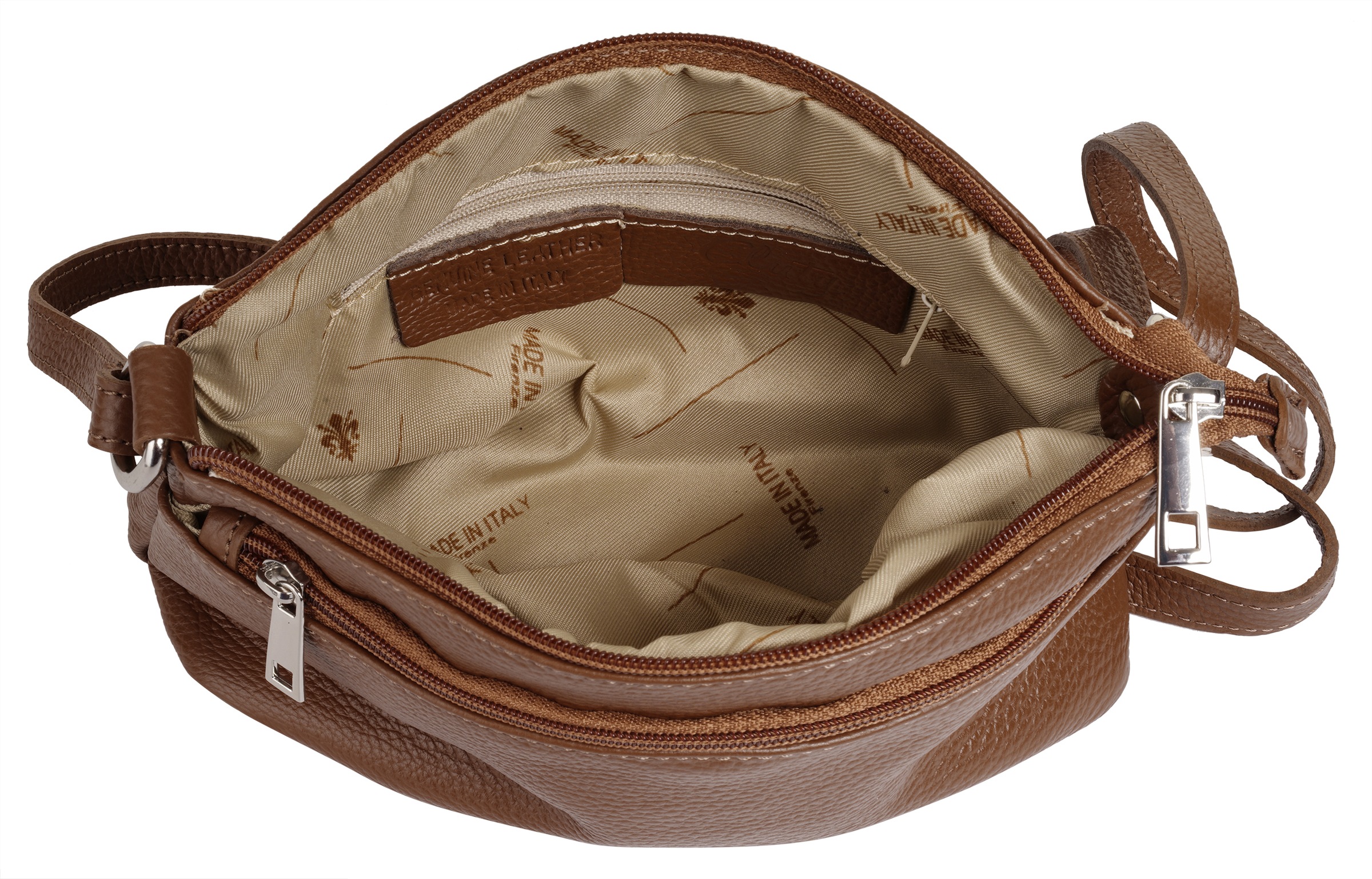 Cluty Umhängetasche, echt Leder, Made in Italy