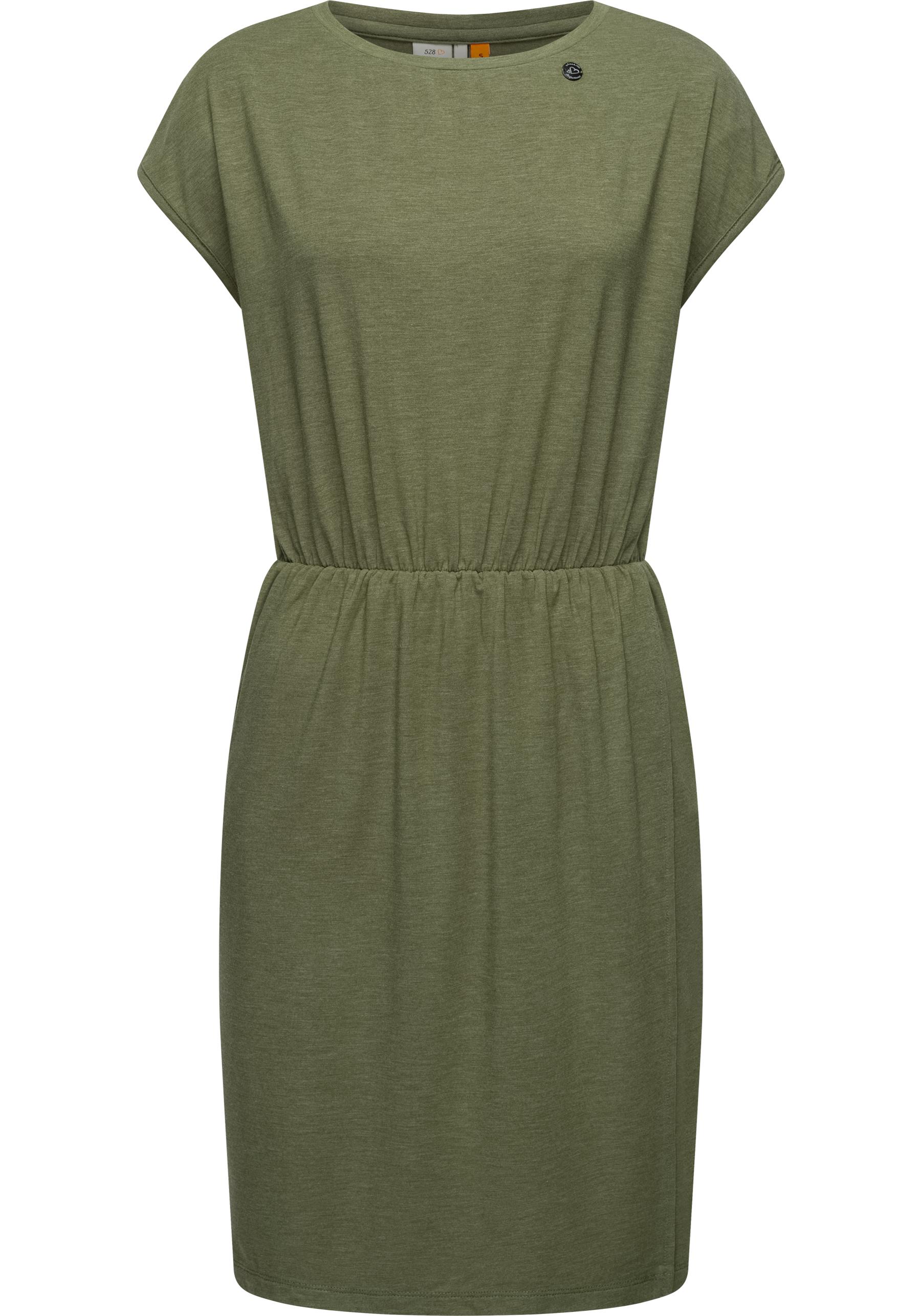 Ragwear Jerseykleid "Copr" Ohne Taschen Stylisches Shirtkleid mit Raffungen