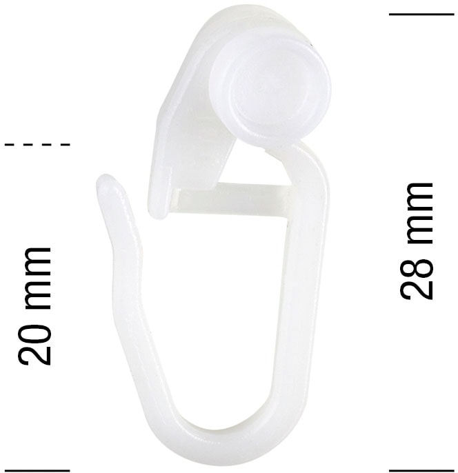 Gardinenröllchen GARESA, weiß, Kunststoff, Gardinenbefestigungen, "Rollring für Kunststoff- oder Credoschiene", Kunststoff