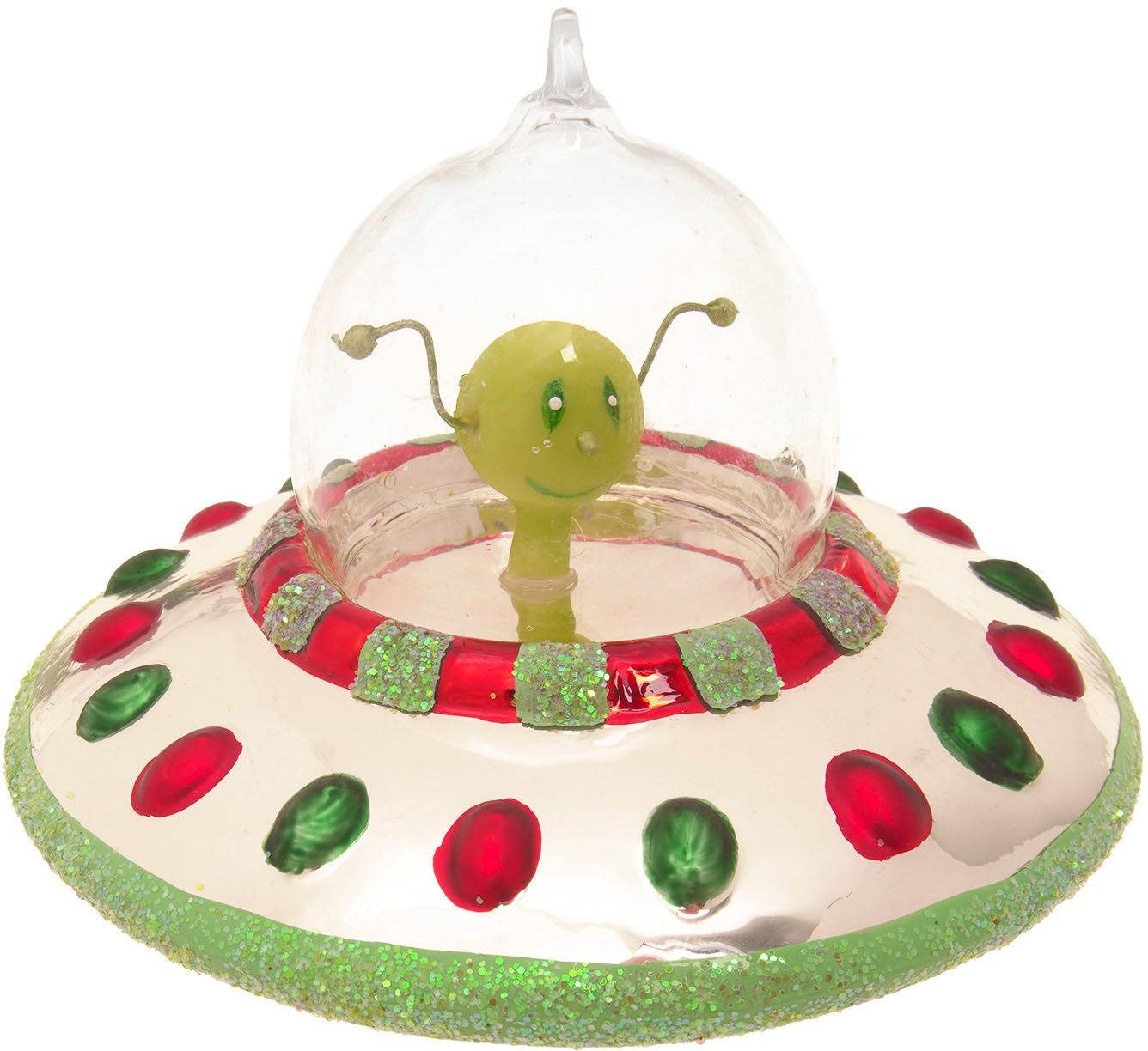 Krebs Glas Lauscha Christbaumschmuck »Alien im UFO Multic...