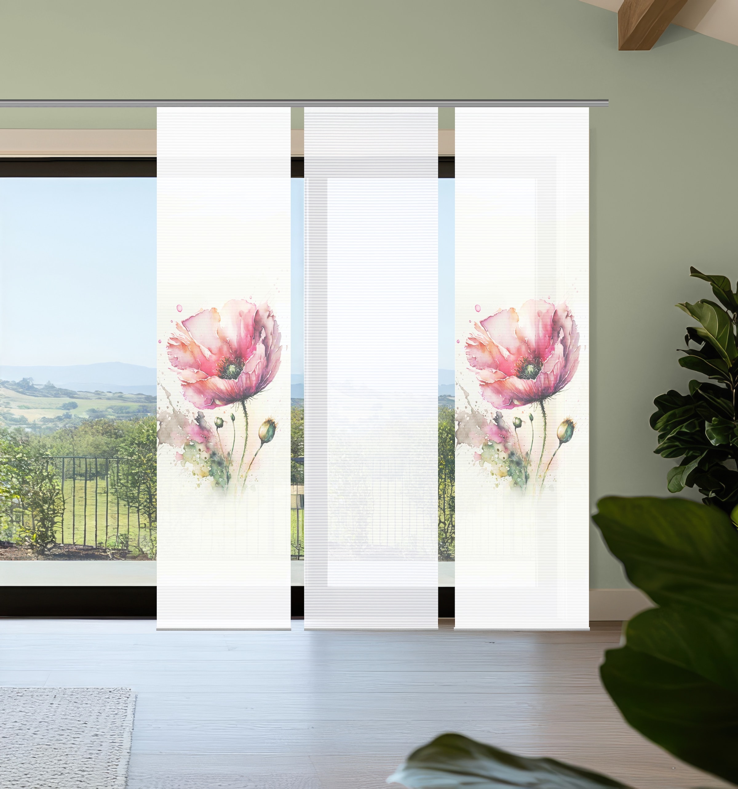 HOME in green Schiebegardine "MELIORA" Paneelwagen 3 Stk. tlg. Bambusoptik, günstig online kaufen